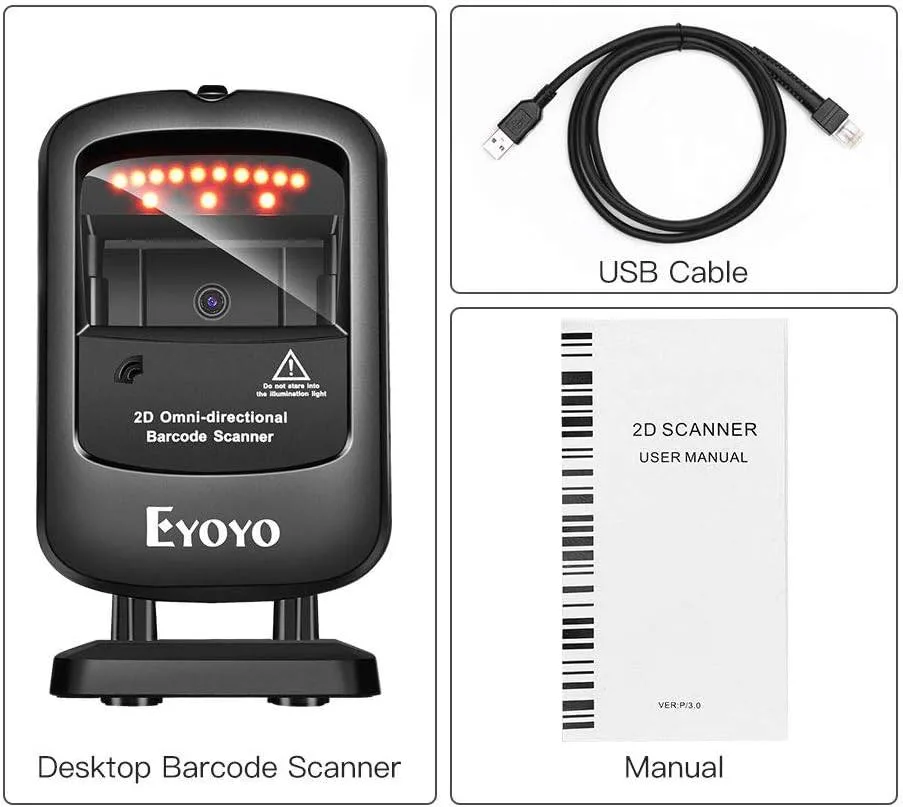 Eyoyo 2D Omni-directional Barcode Scanner image indicator(2)