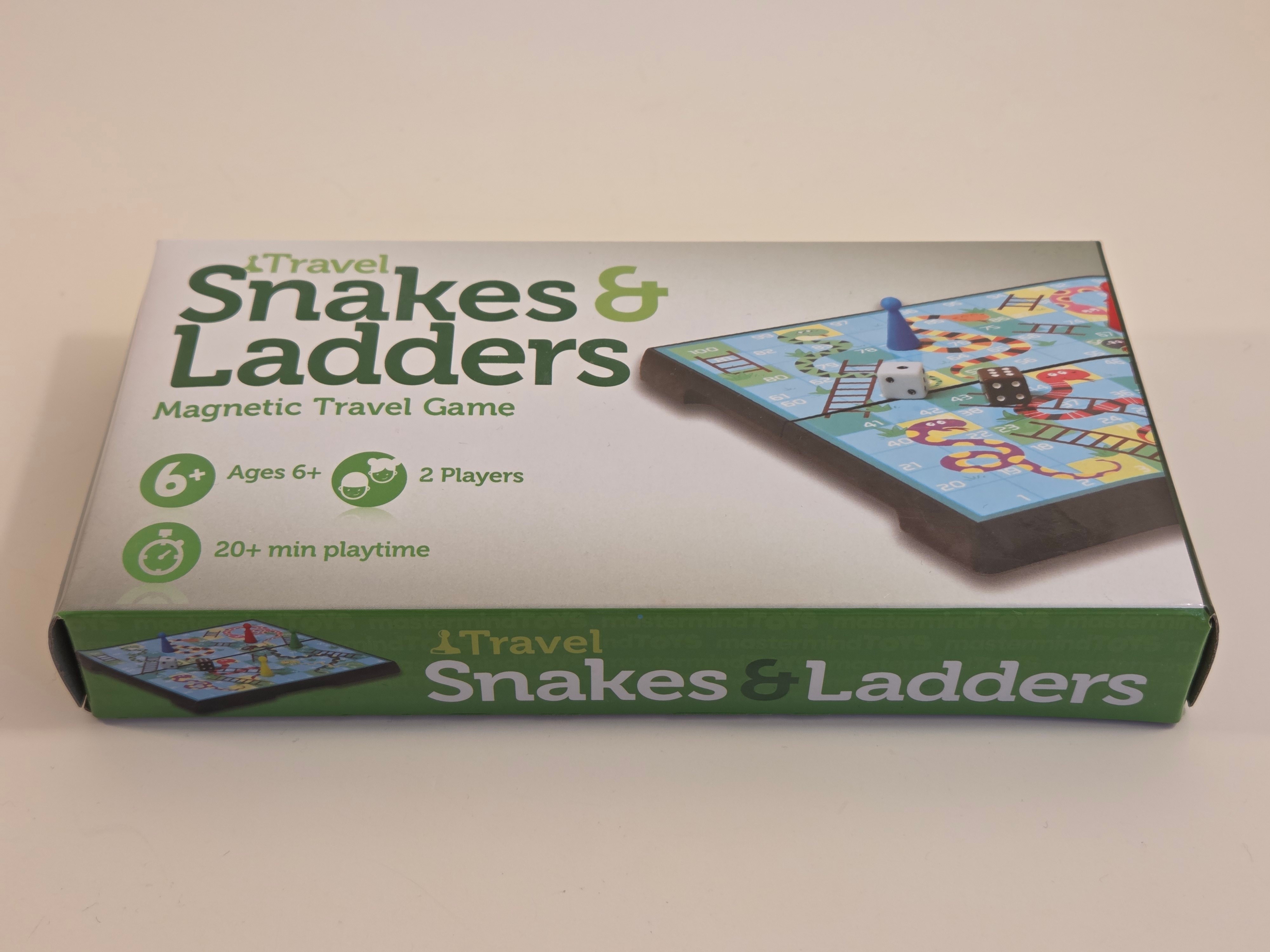 Travel Snakes & Ladders – Magnetic Game, NEW, 6+