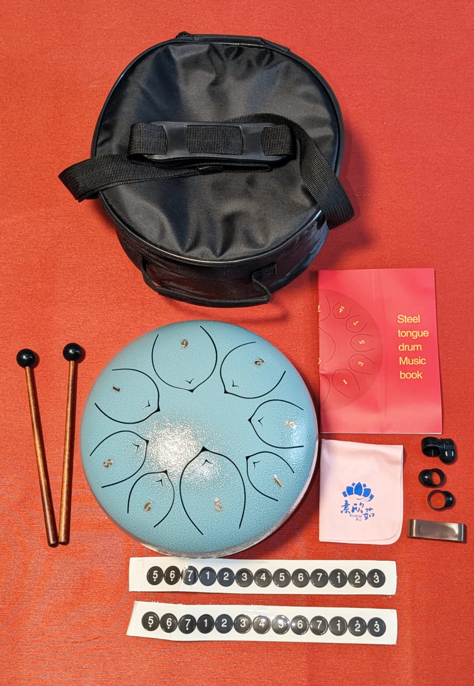 Steel Tongue Drum - 8 Inch, 8 Notes - With Accessories