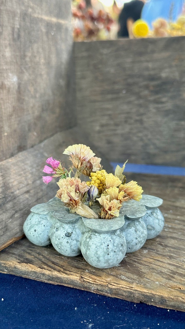 Bubble Planter with Dried Blooms