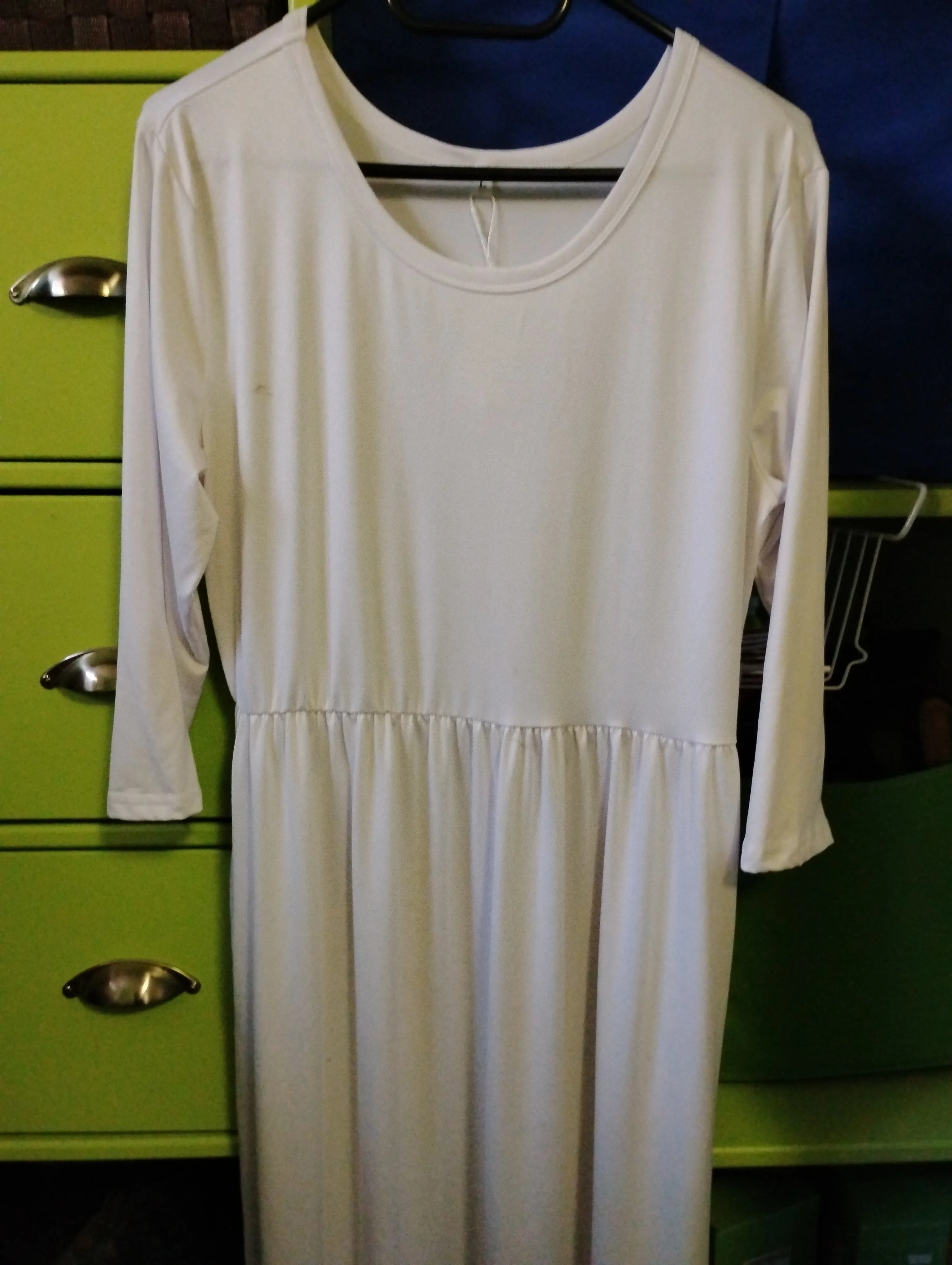 Women’s White Long-Sleeve Dress — Large (Good Condition) thumbnail