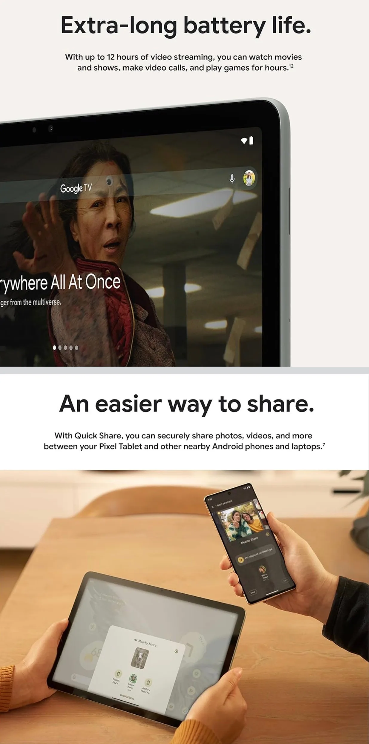 Google Pixel Tablet 11' Screen,128GB Storage,7000mAh Battery NEW image indicator(3)