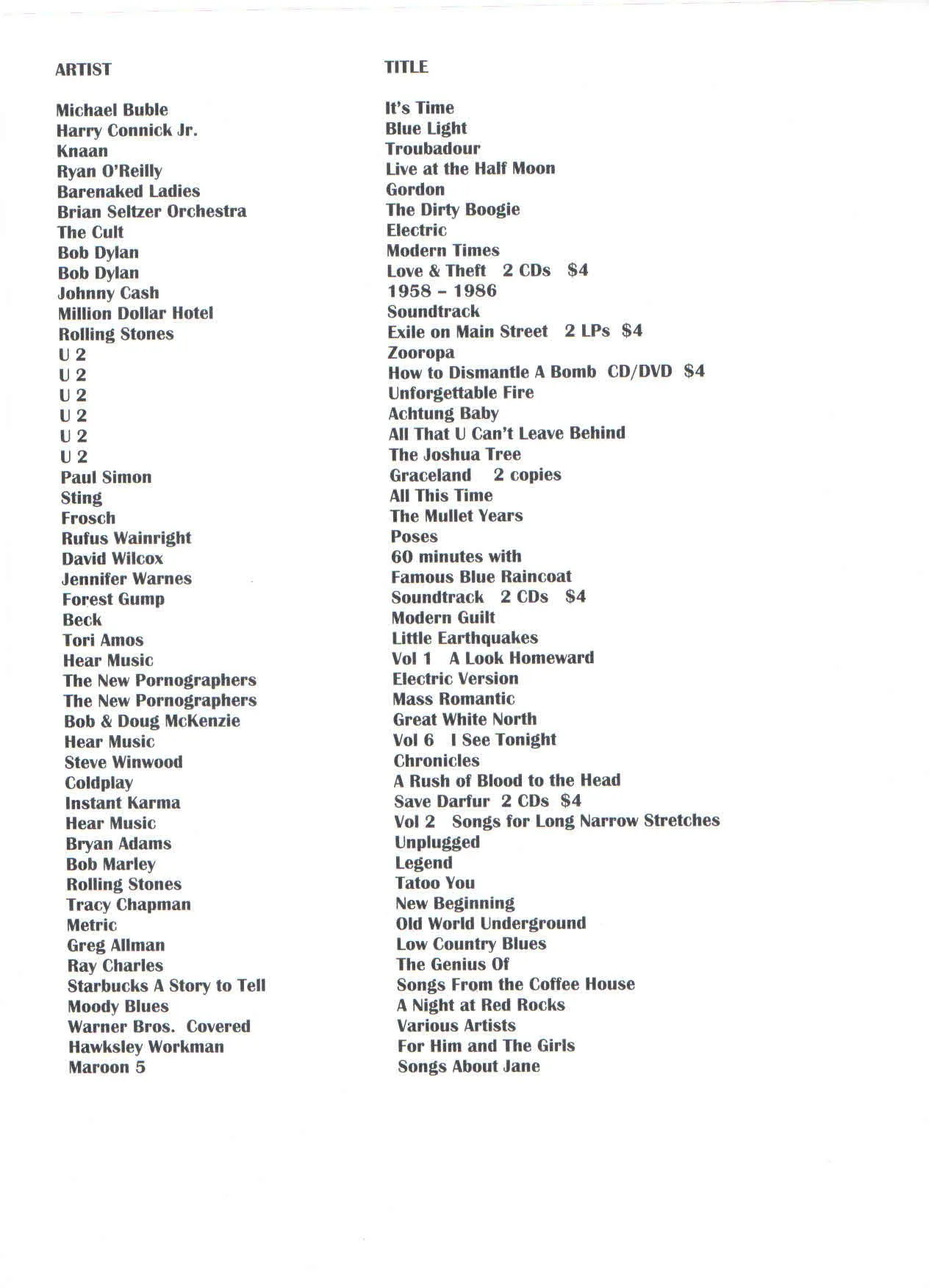 CDs for SALE   $3 each or 4 for $10 image indicator(5)