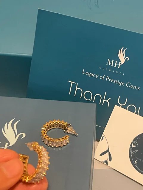 14k Gold Plated Prism Crown Hoops image indicator(5)