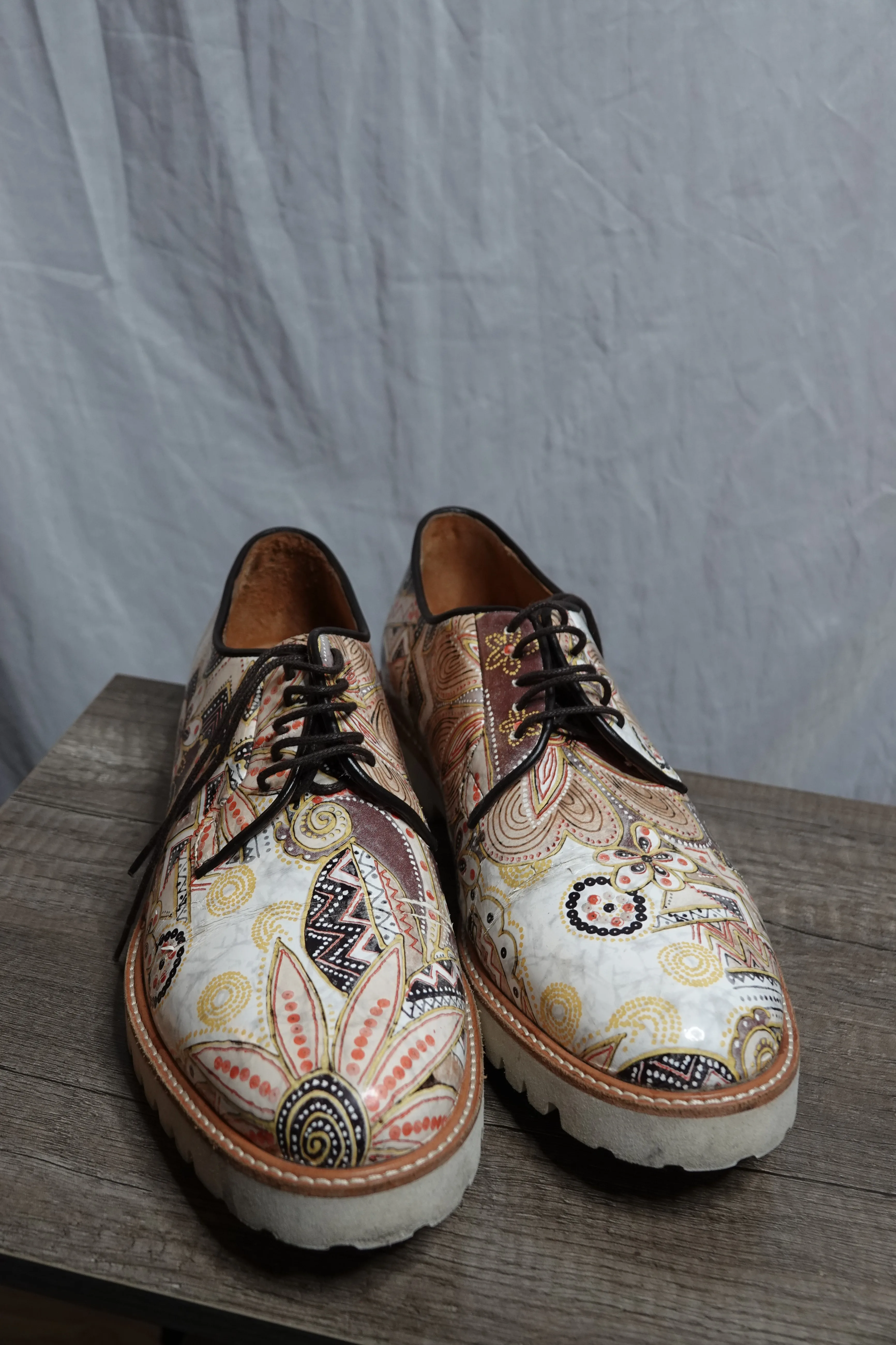 Paisley Print Derby Shoes