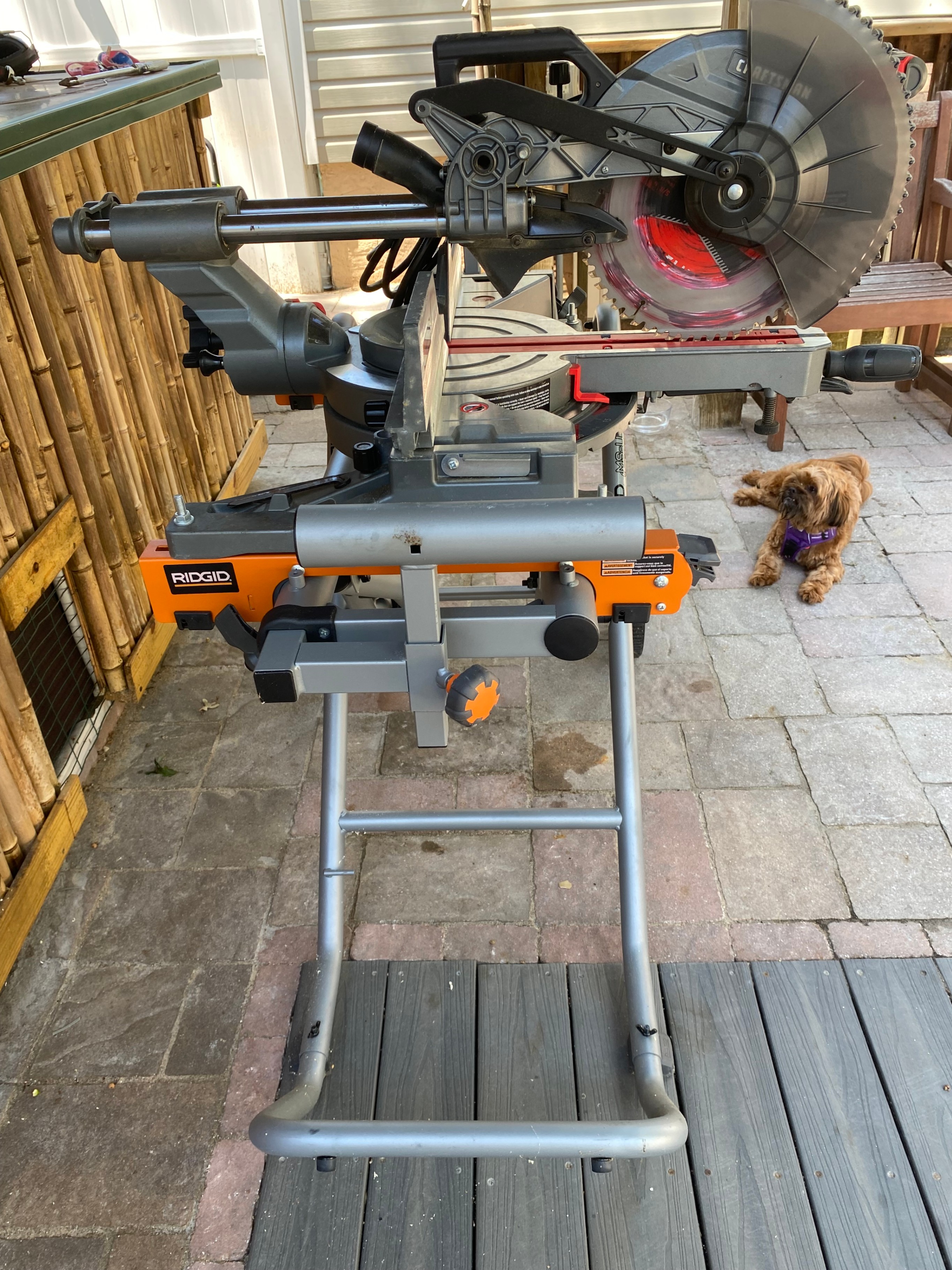 Craftsman 10" Sliding Miter Saw on Rigid Foldable Rolling Table - photo 5
