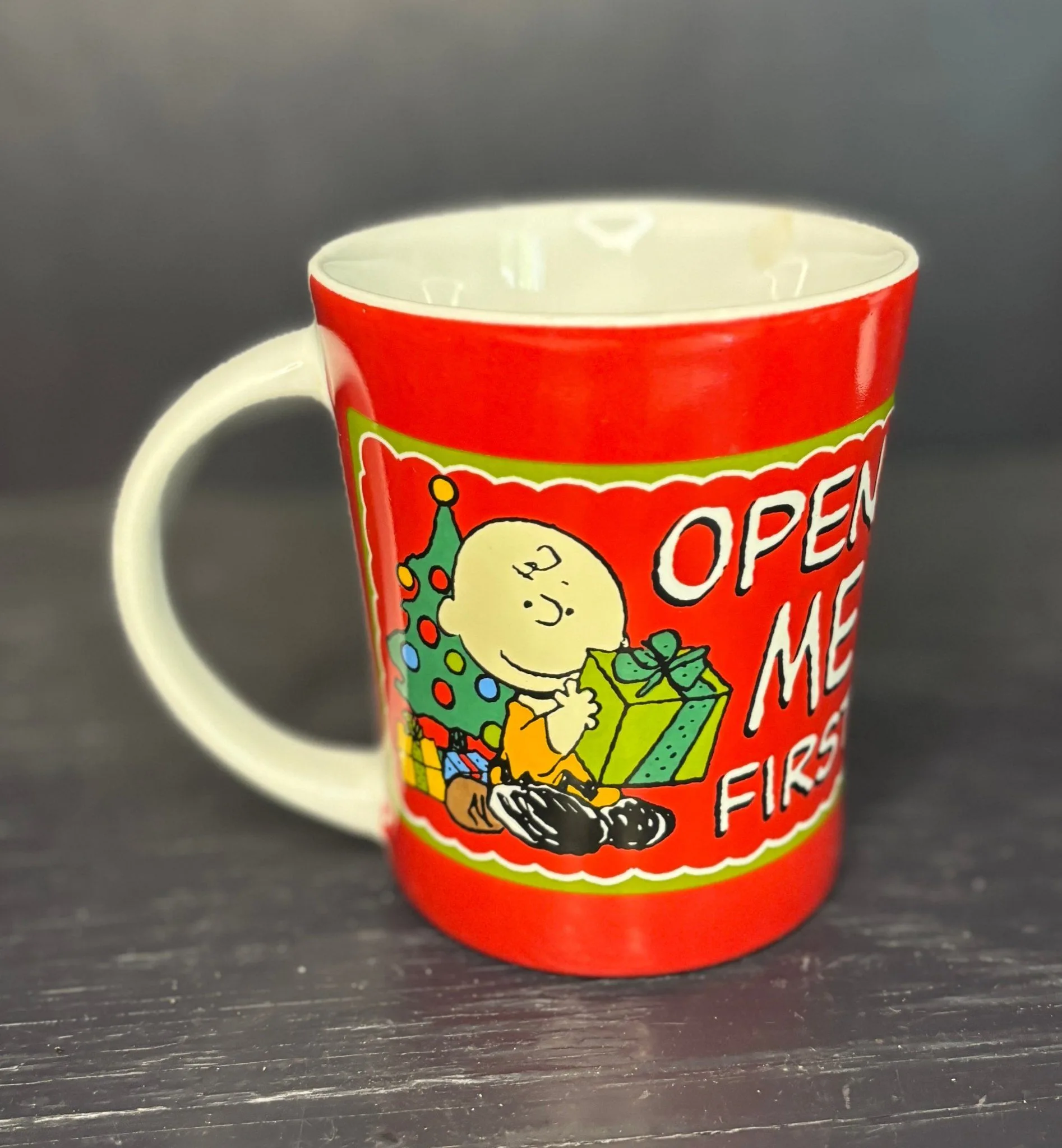Charlie Brown Christmas Open Me First Coffee Mug image indicator(2)