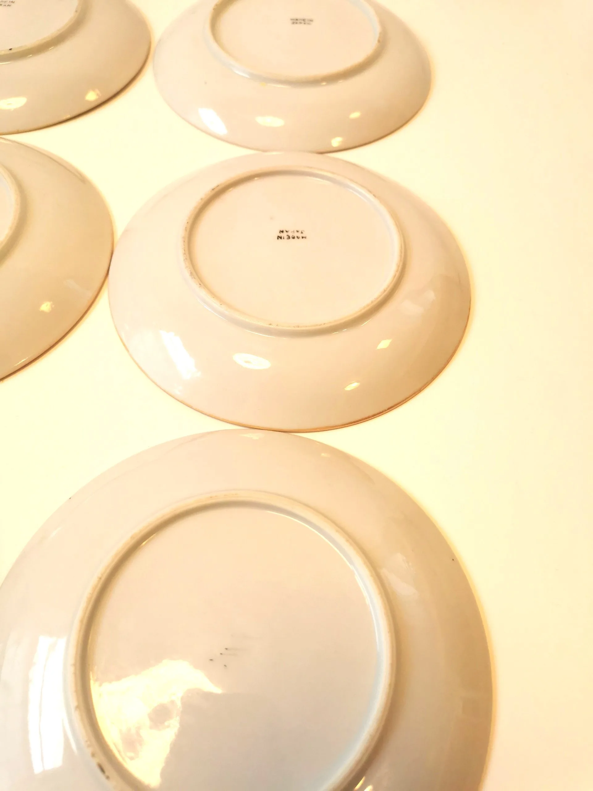 6 1950s MADE IN JAPAN Lusterware Plates Windmill Countryside image indicator(6)