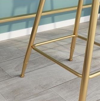 Velvet Cushioned Bar Stools with Gold Legs – a set of 2 - photo 4