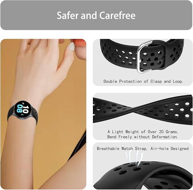 Black Silicone Universal Watch Band, 20mm - photo 3