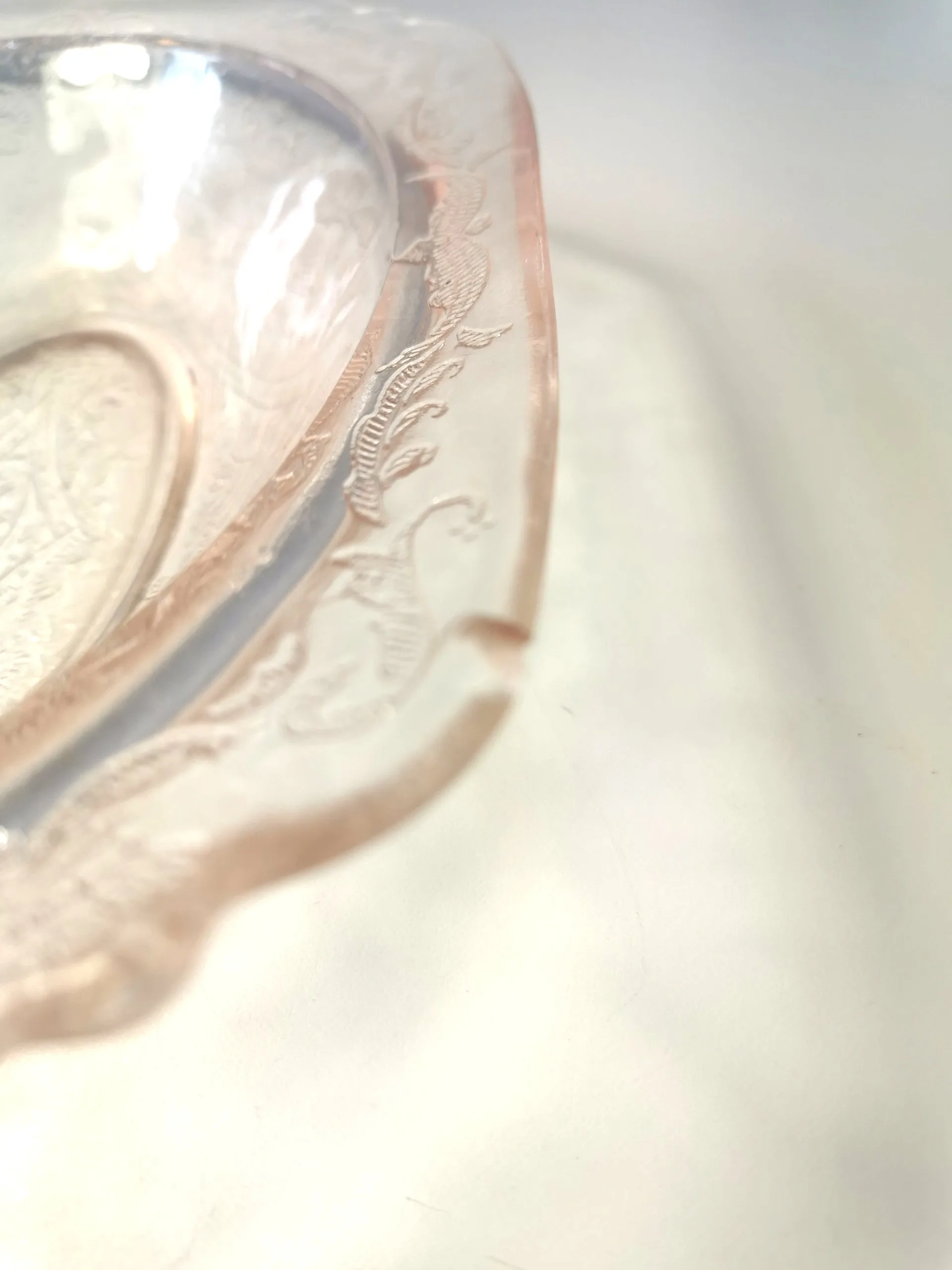 Pink Depression Glass Serving Dish JEANETTE ADAM Pattern 1930s image indicator(6)