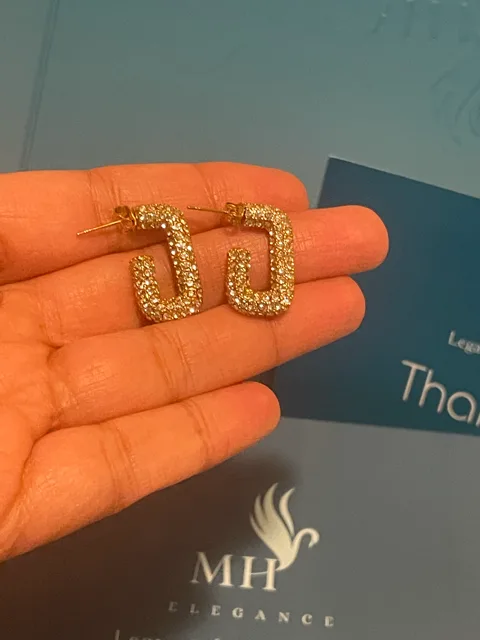 18k Gold Plated Pavé Hoop Earrings