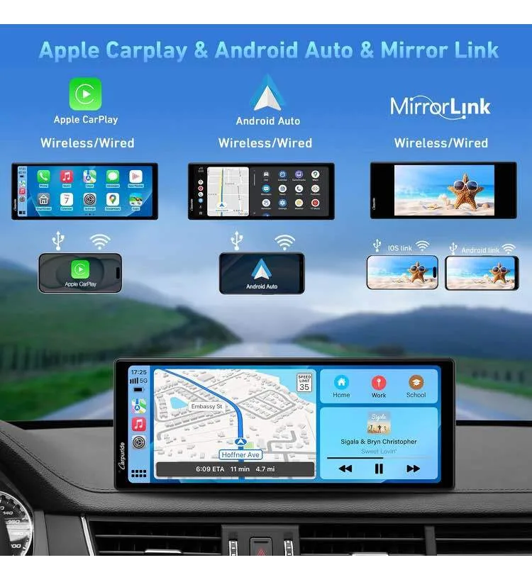 CARPURIDE 9.3 Inch Carplay Screen for Car, image indicator(2)