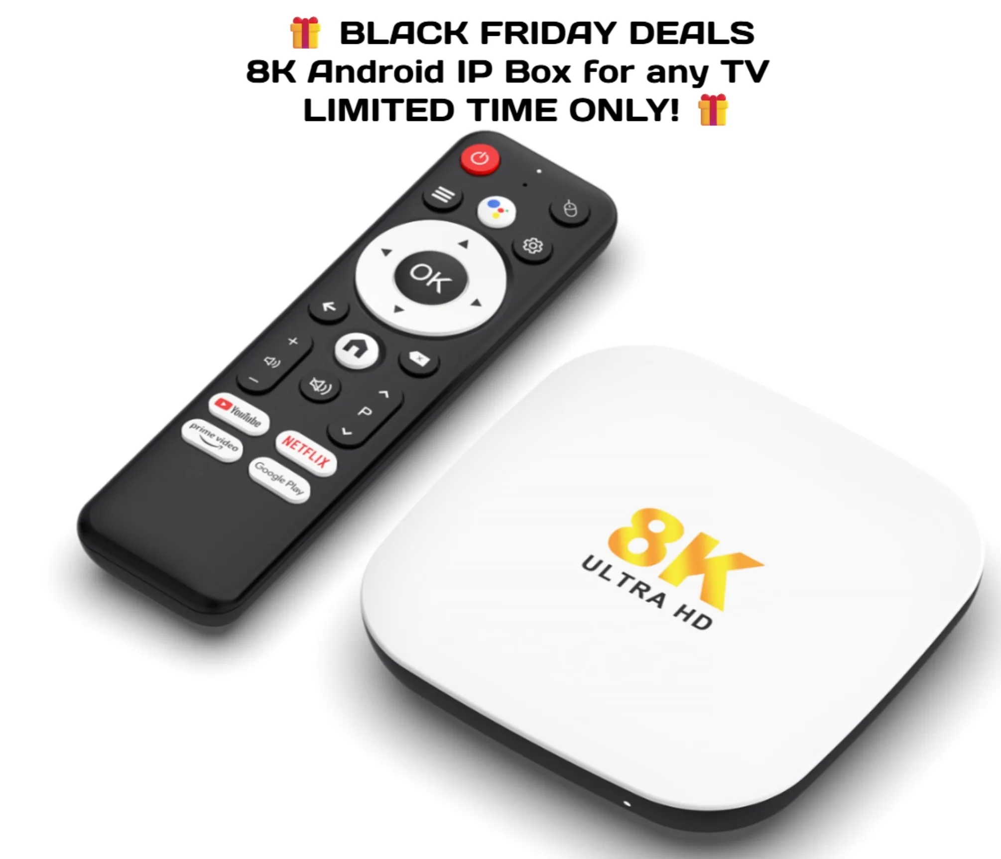 🎁 BLACK FRIDAY SALE! 8K Android IP Box for any TV 🎁
