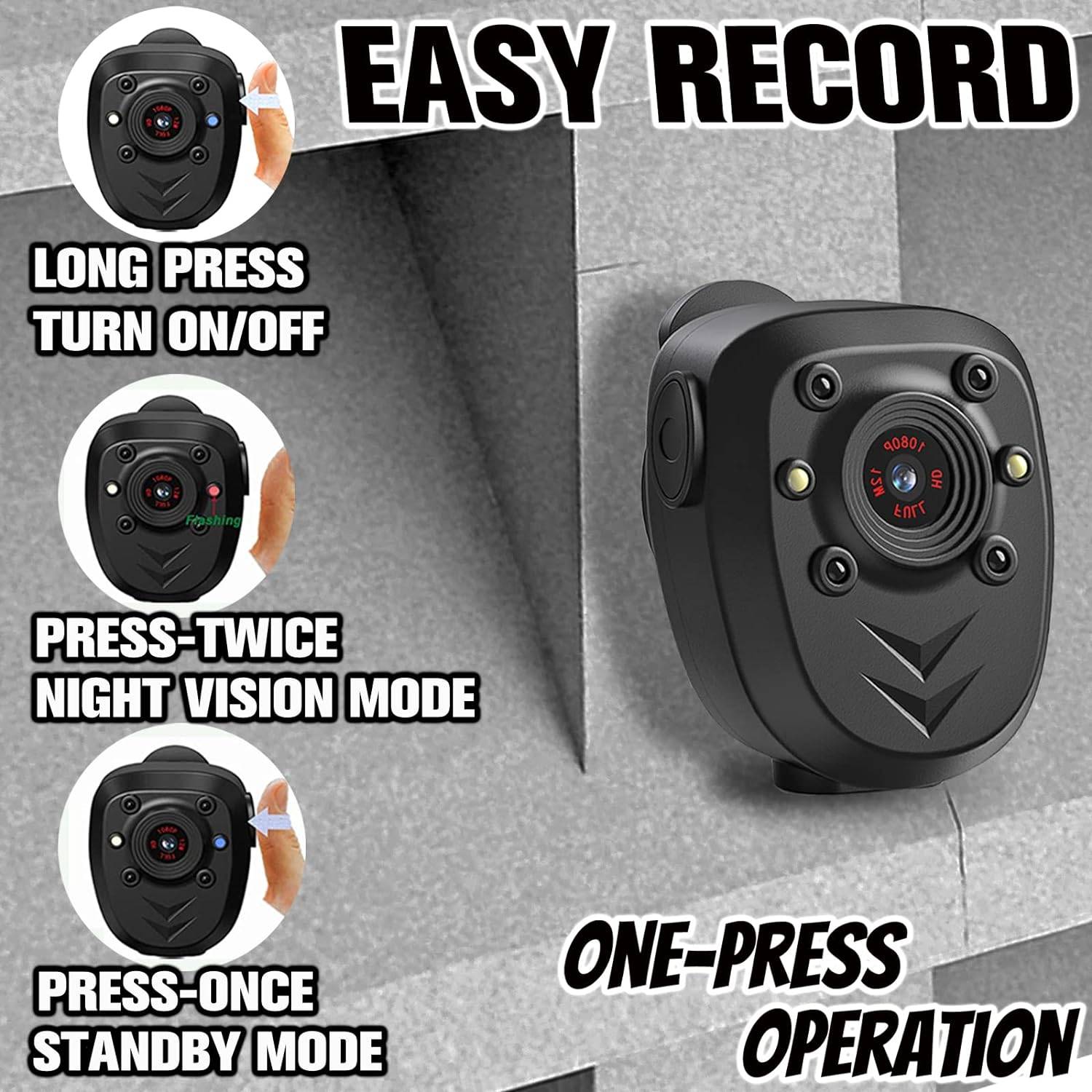 Mini Body Camera 1080P with 128GB SD Card - photo 2