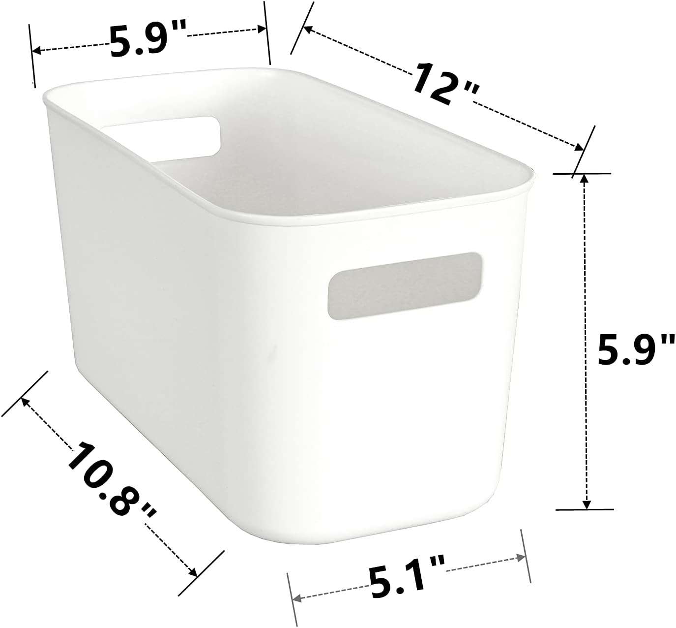 6-Pack White Plastic Storage Bins with Handles - photo 3