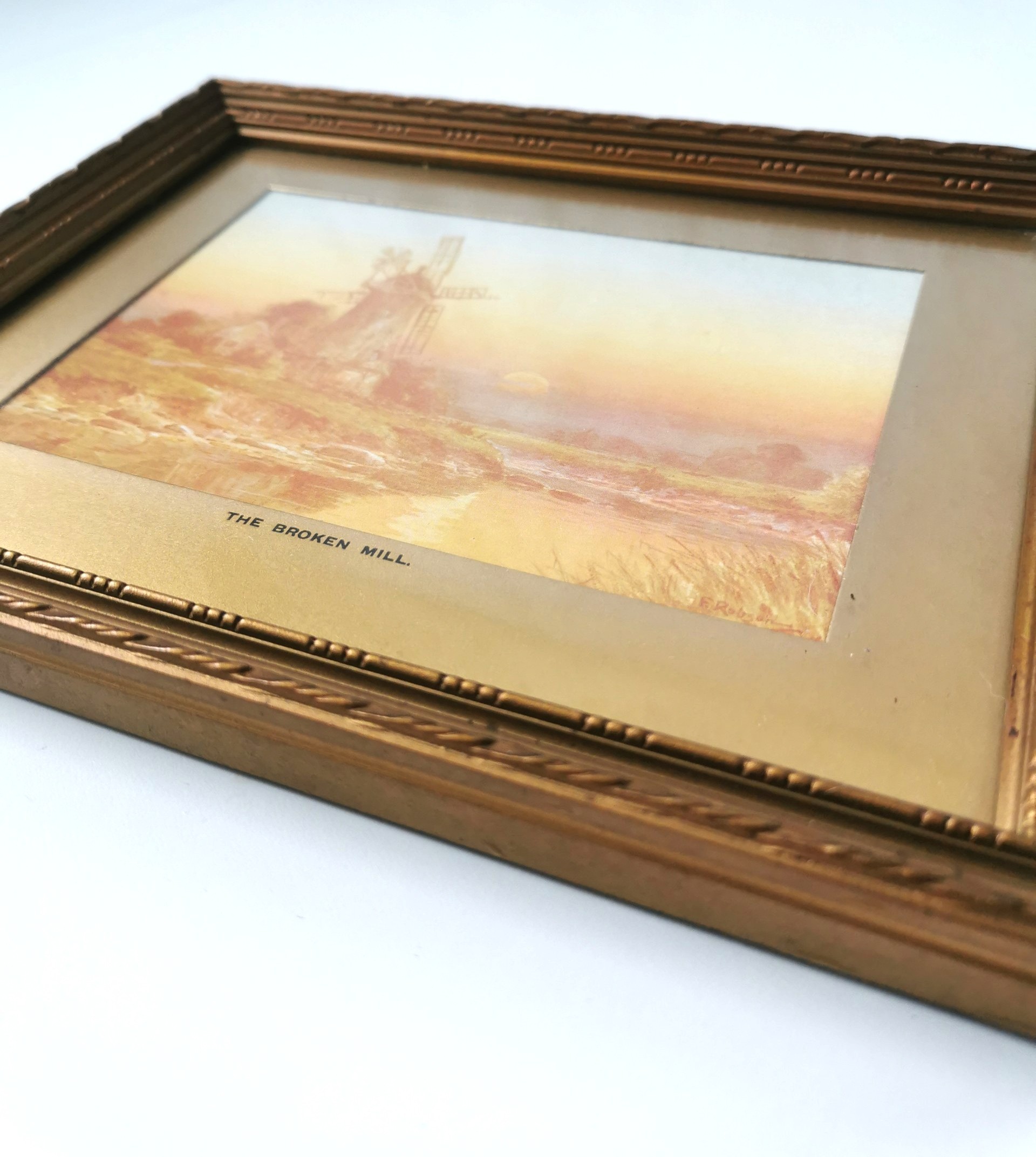 VINTAGE Normill Print "The Broken Mill" #4134 Made in England Mi - photo 3