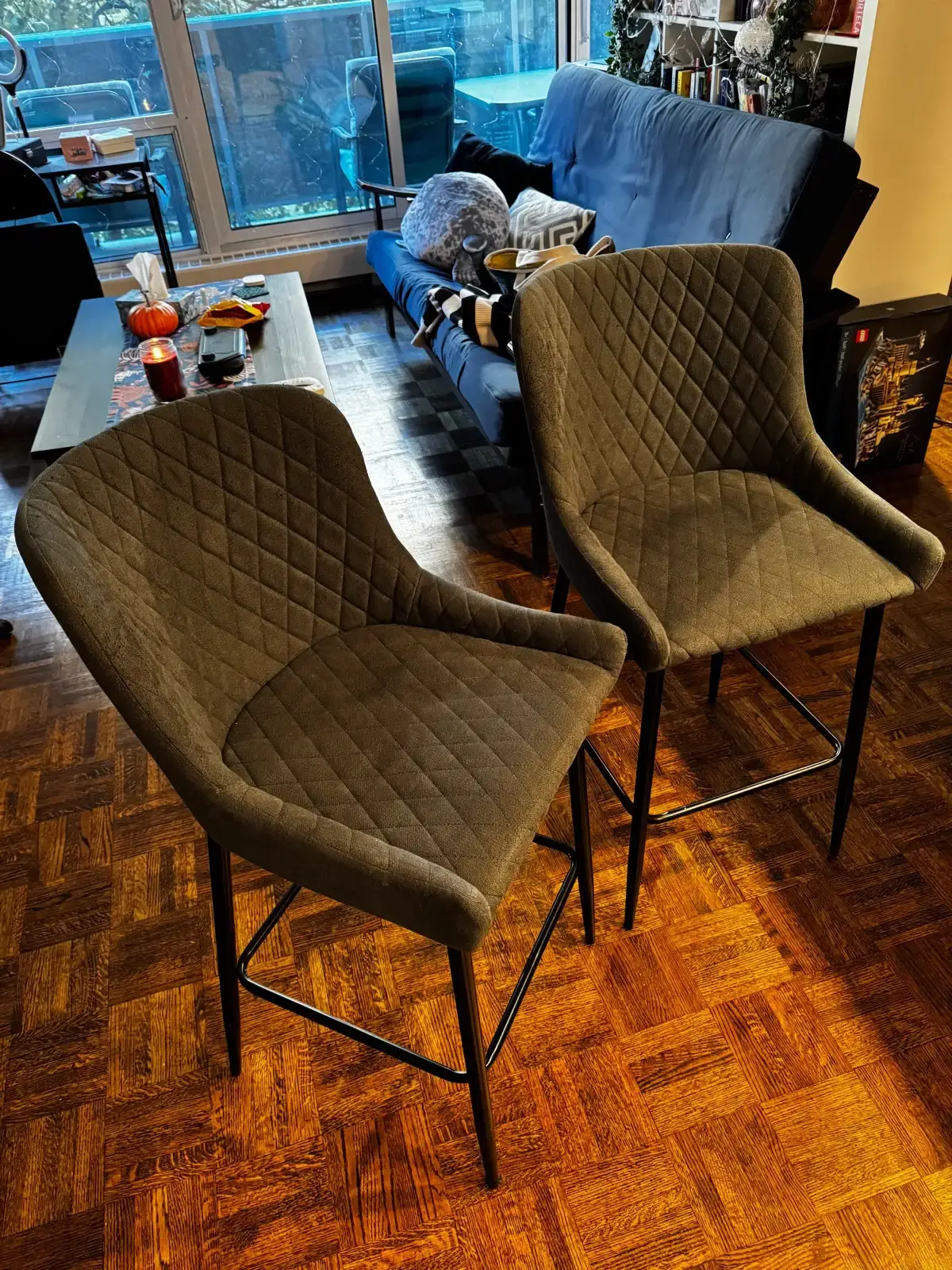 2 Kitchen Stools - Comfortable & Sturdy
