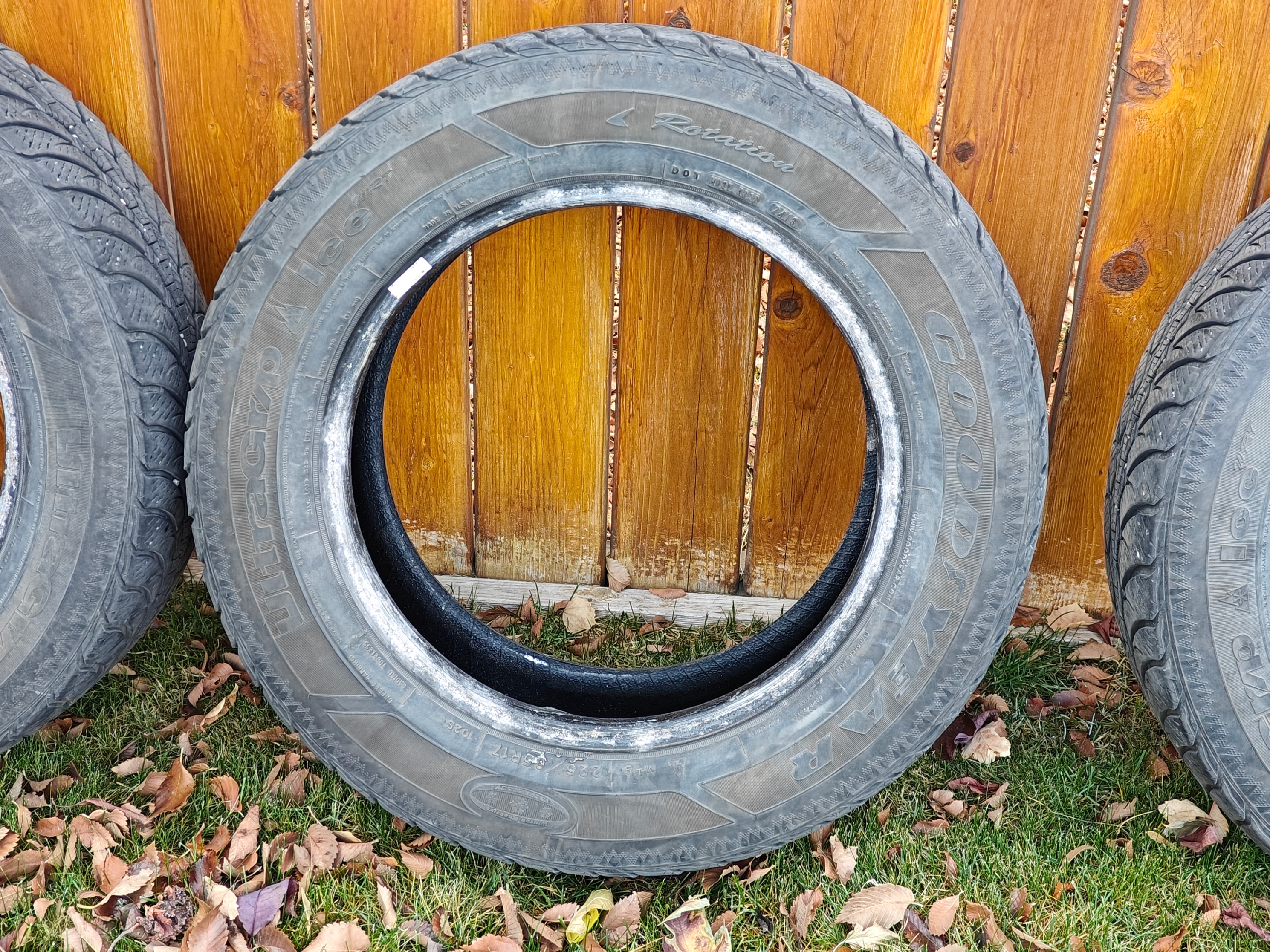 Used Goodyear Ultra Grip 17" Winter Tires - 225/65R17 - 1 Damage - photo 3