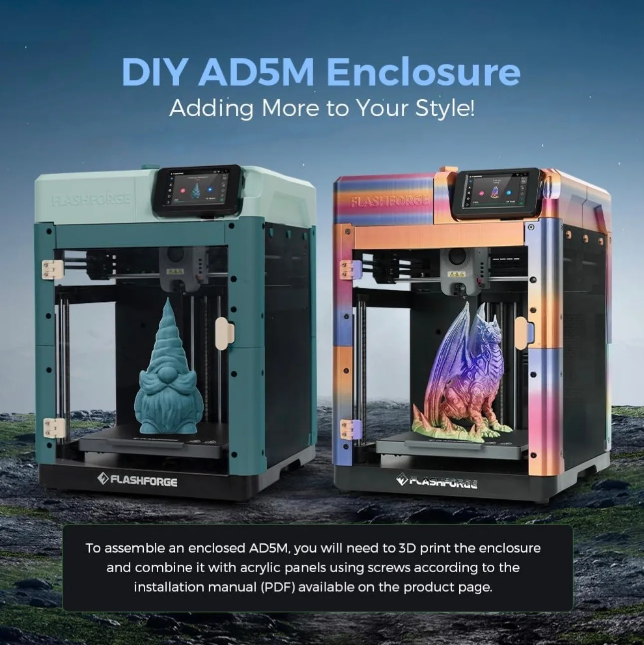 5M 3D Printer 600mm/s High-Speed Auto Level 280°C Dual-Sided PEI thumbnail