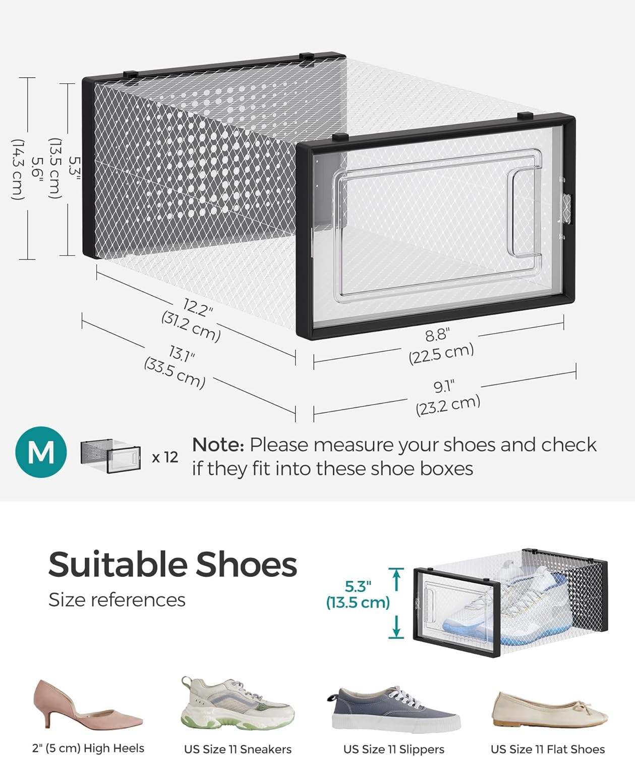 Stackable Clear Shoe Boxes – Pack of 12 - photo 3
