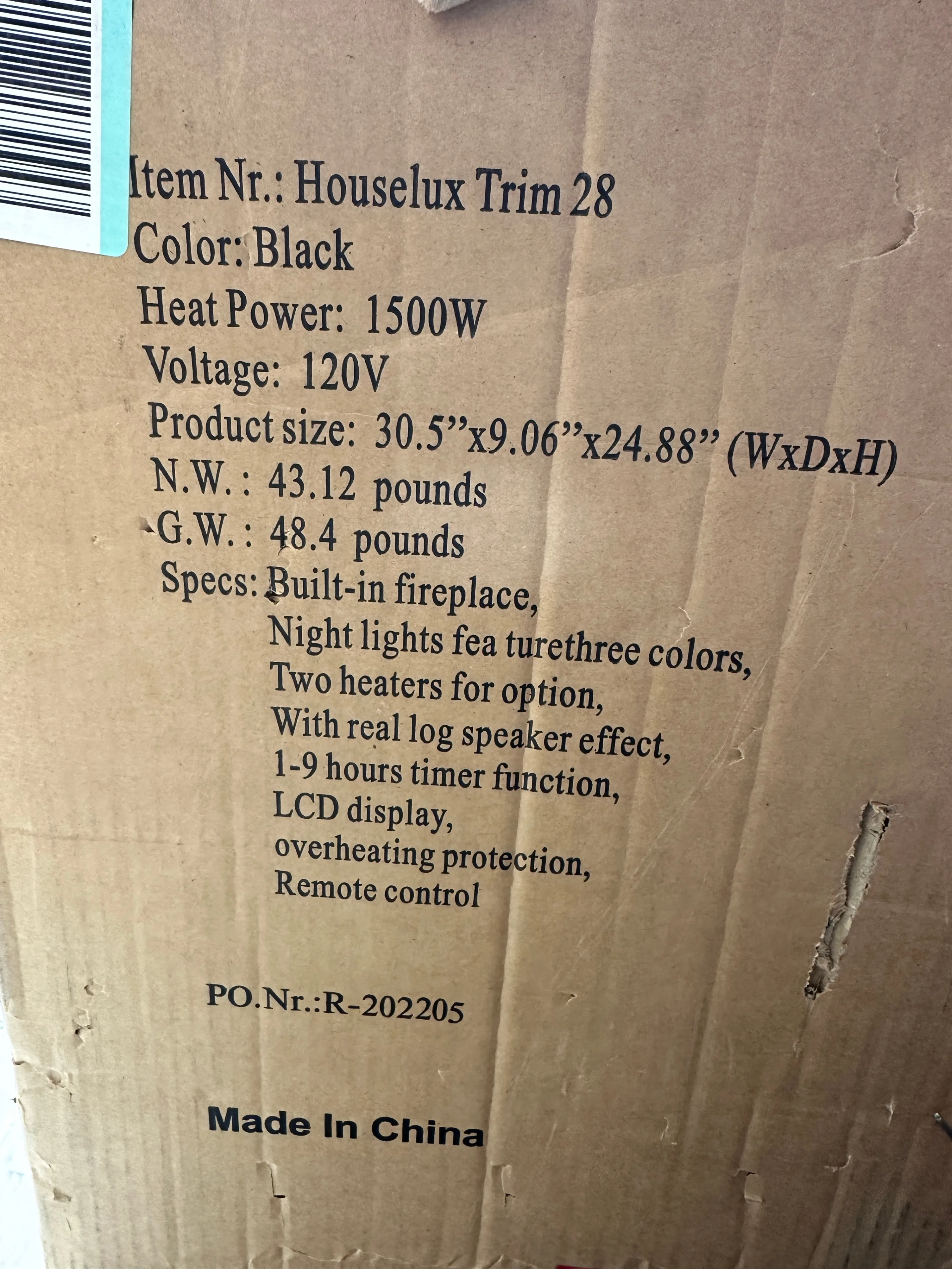 Electric Fireplace Retro Recessed Fireplace Heater Remote/Timer image indicator(9)