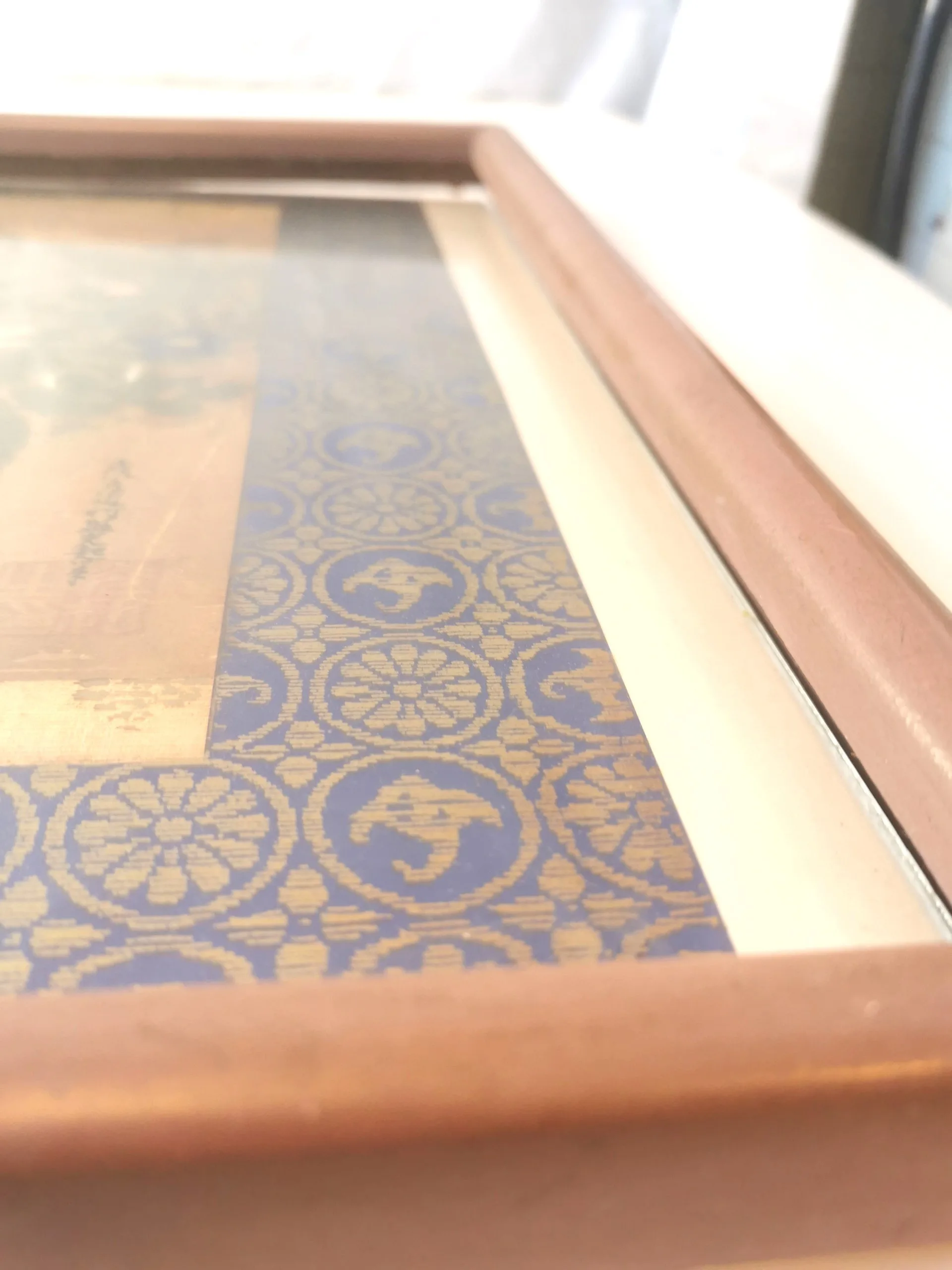 Tosa Mitsuoki Woodblock Print Quail Flowers Japan DAMAGED FRAME image indicator(7)