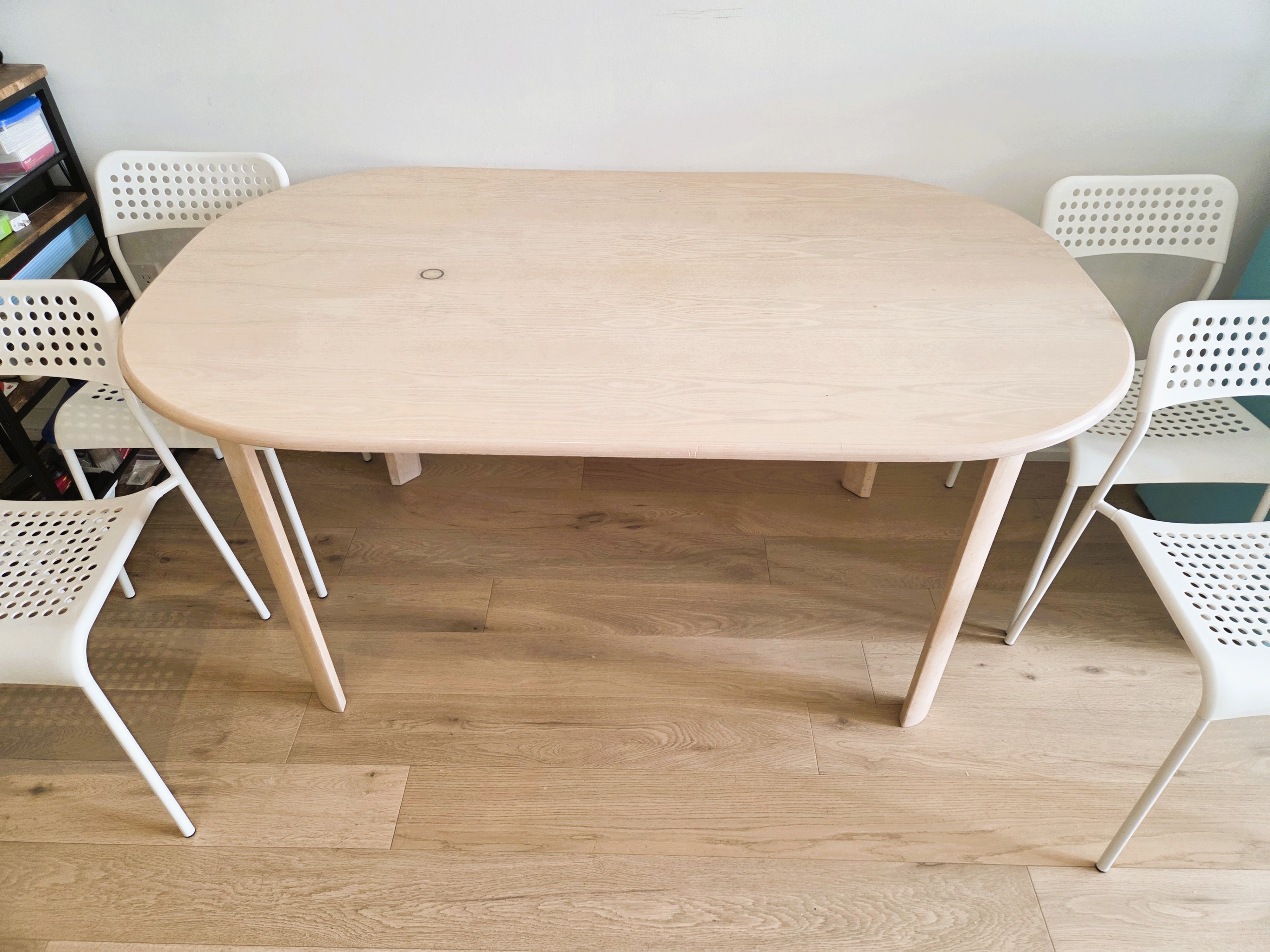 Wooden dining table 4-6 people and 4 ikea adde chairs - photo 4
