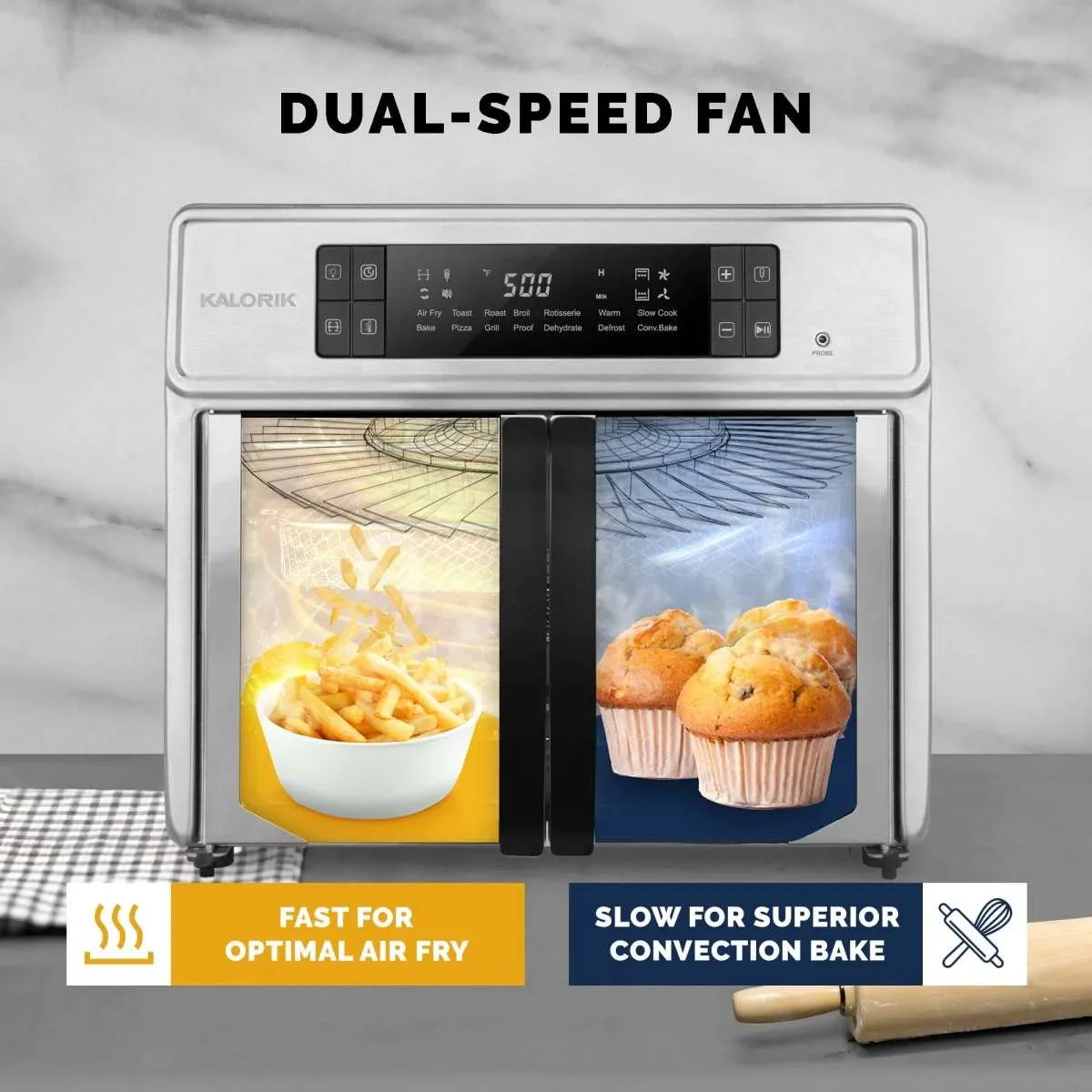Kalorik MAXX 26 Quart Digital Air Fryer Oven Grill Deluxe image indicator(3)