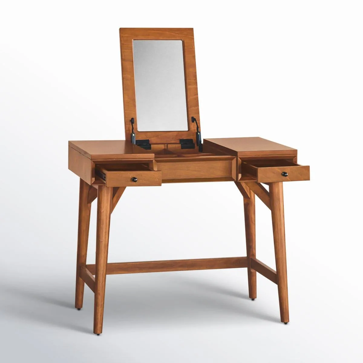 Mid-Century Modern Desk Vanity with Flip-Top Mirror image indicator(2)