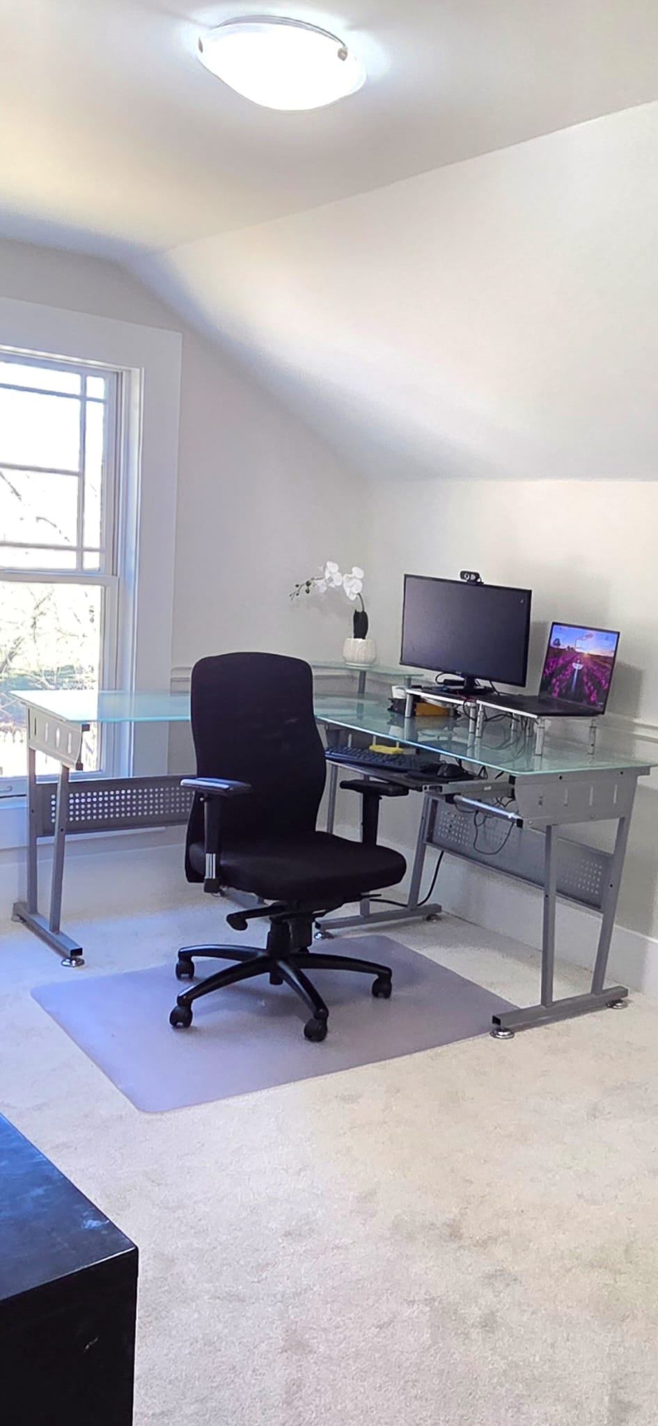 Glass and Metal Office Desk