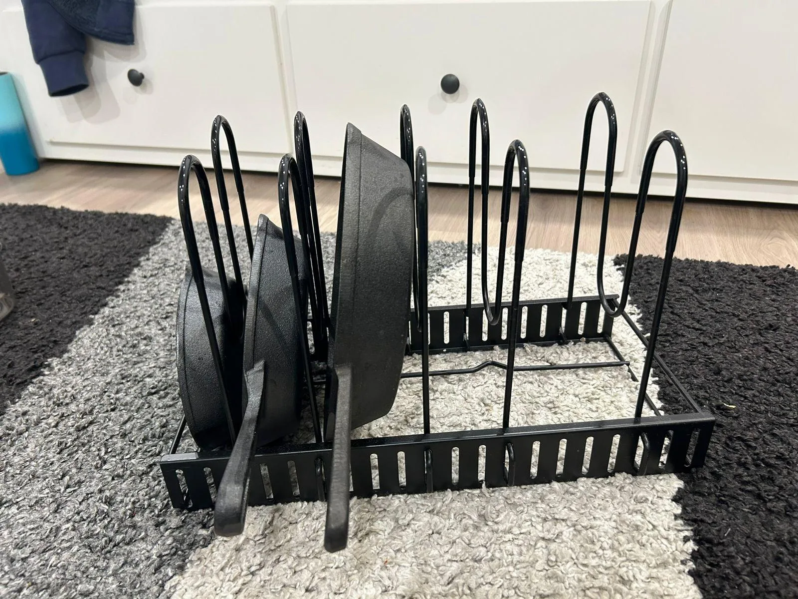 Pots and Pans Organizer rack for cabinet and countertop image indicator(2)