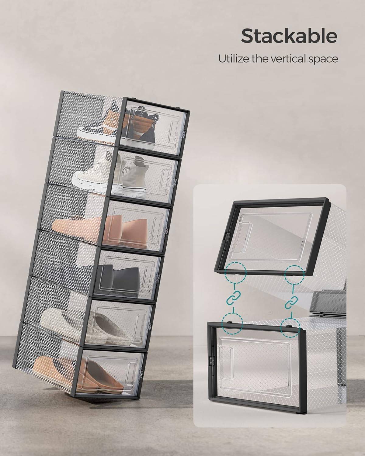 Stackable Clear Shoe Boxes – Pack of 12 - photo 5