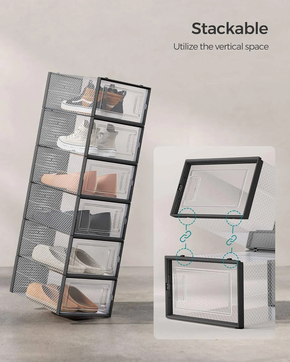 Stackable Clear Shoe Boxes – Pack of 12 image indicator(5)