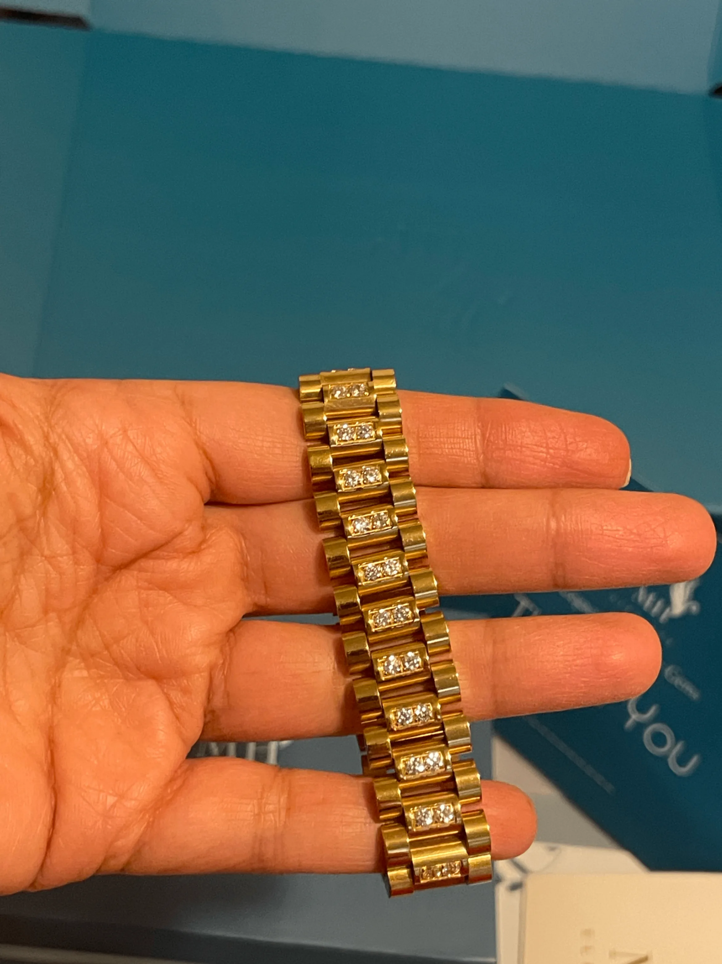 Watch Strap Inspired Chain Bracelet | 14k Gold Plated image indicator(6)