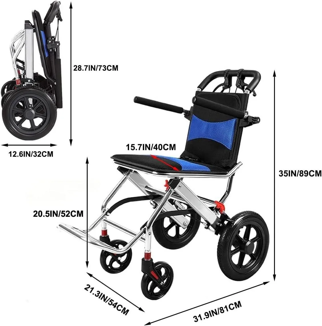 BRAND NEW GJDZS Ultralight Foldable Travel Wheelchair for Adults image indicator(3)