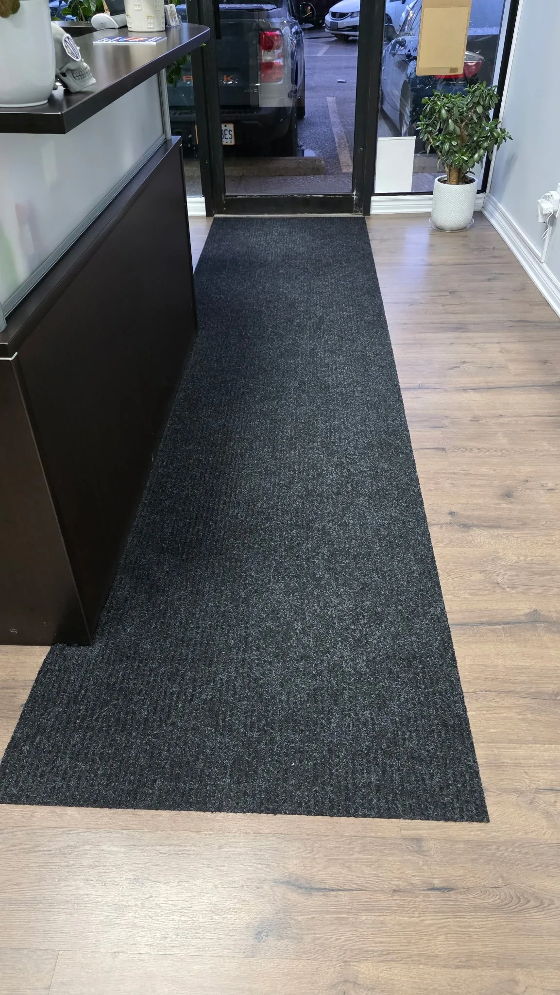 3' x 12' Black Runner Rug – Indoor/Outdoor, Non-Slip