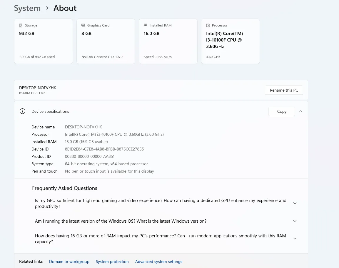 💻✨ Gaming PC! i3-10100F, GTX1070 8GB,New 1TB NVMe, 16G DDR4 ✨💻 image indicator(5)