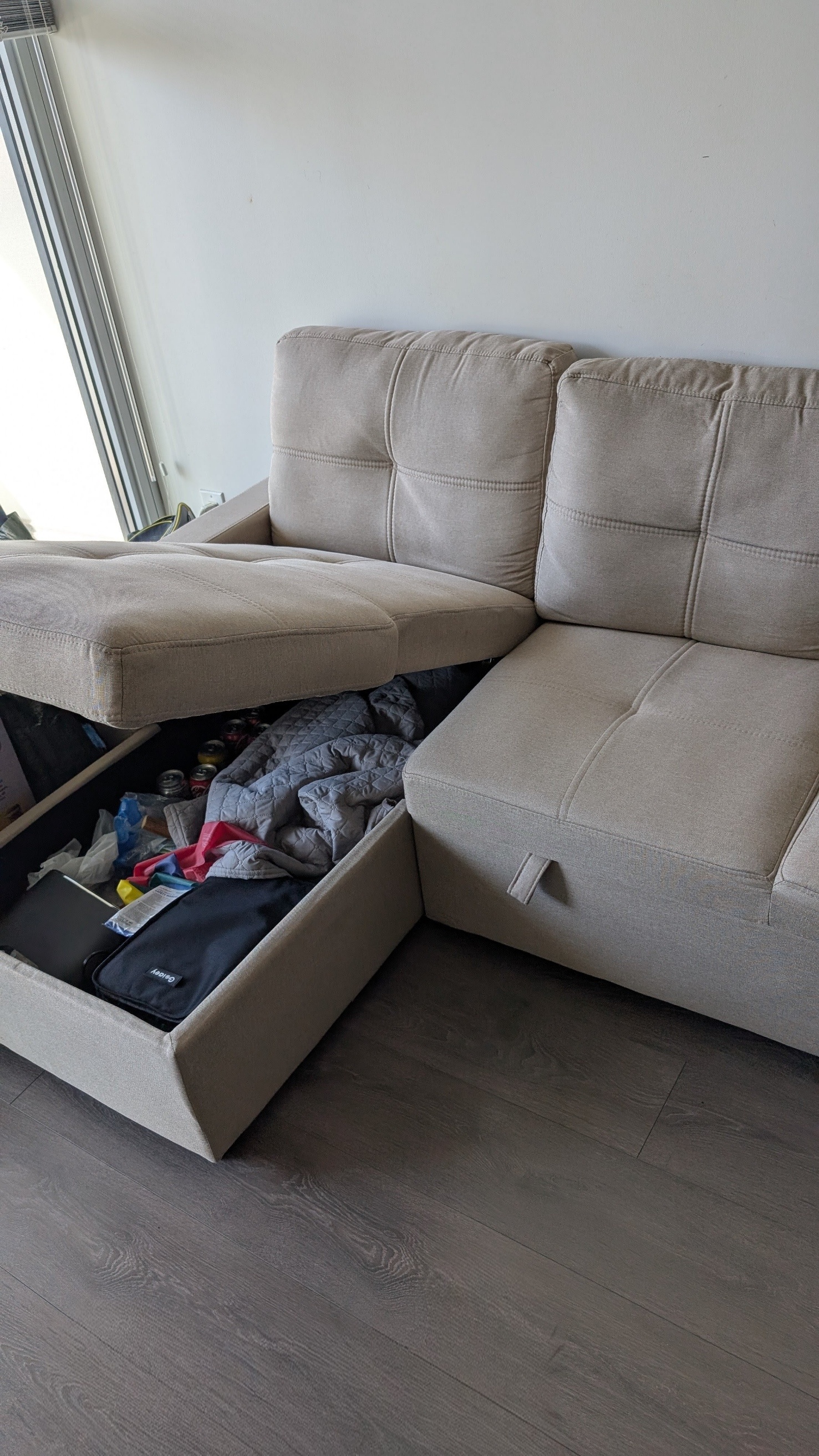 Pull Out Sofa Bed with Storage - photo 5