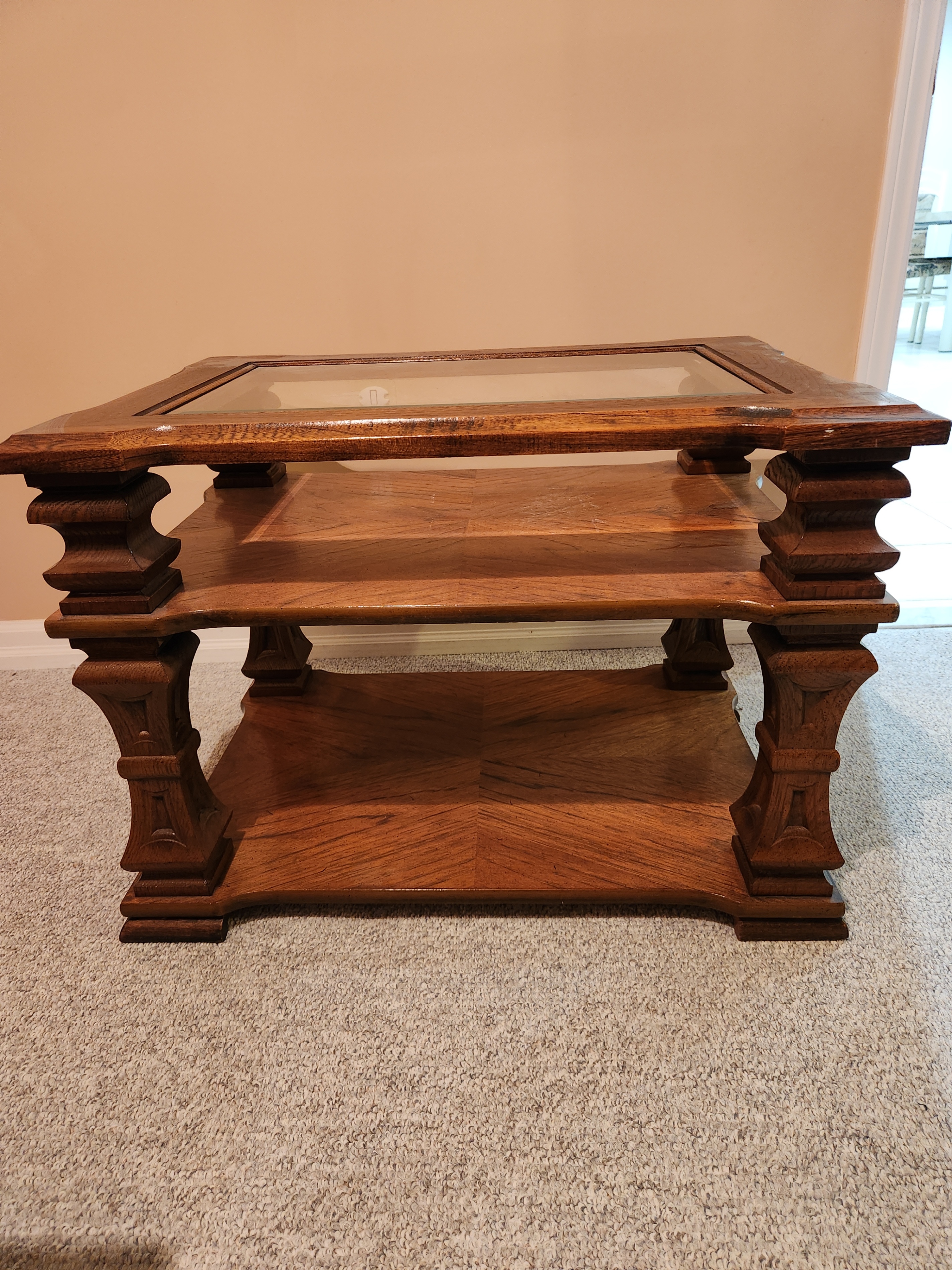 Vintage Solid Wood Coffee Table and Two End Tables - photo 3