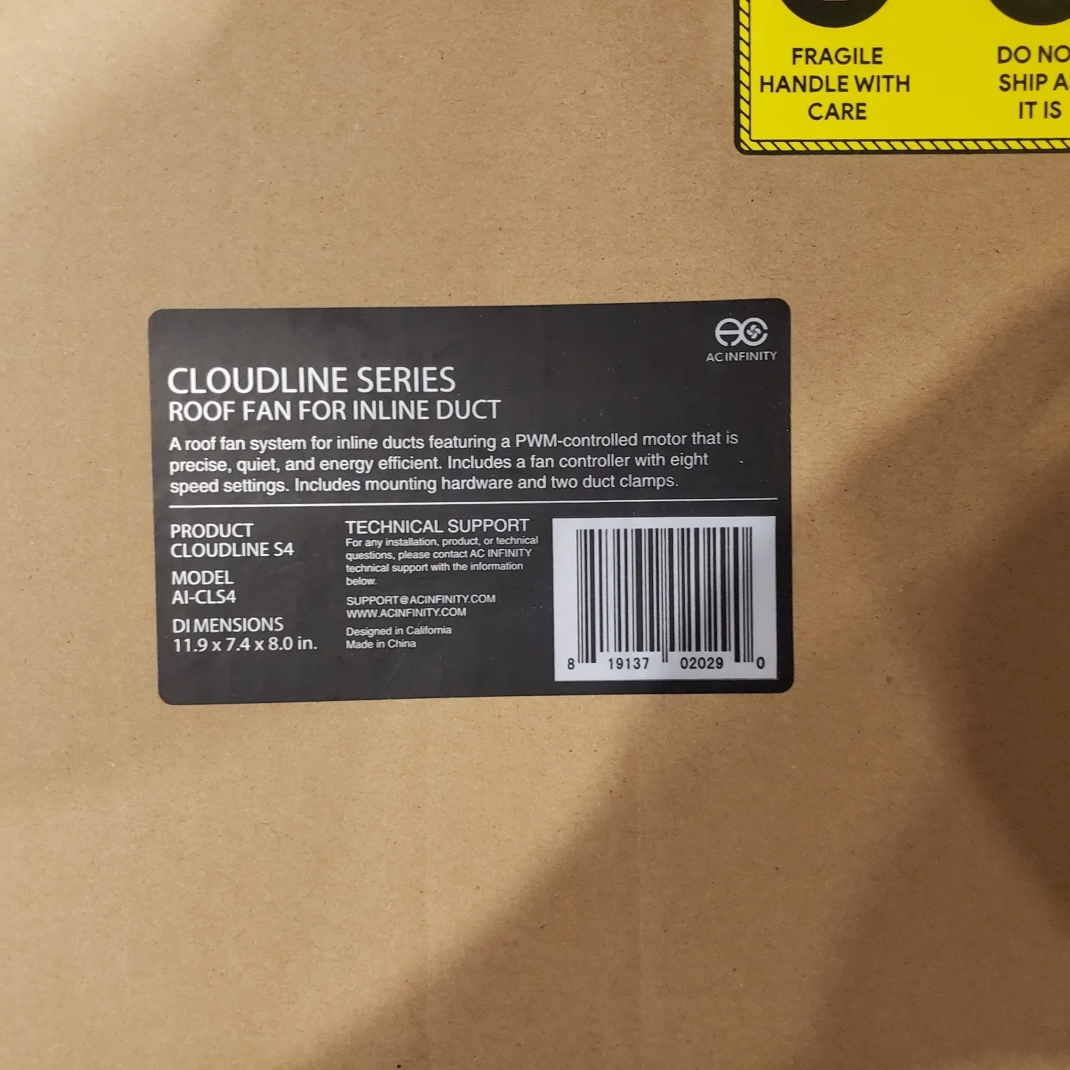 AC Infinity CLOUDLINE Series 4" Inline Quiet Duct Fan, AI-CLS4 image indicator(2)