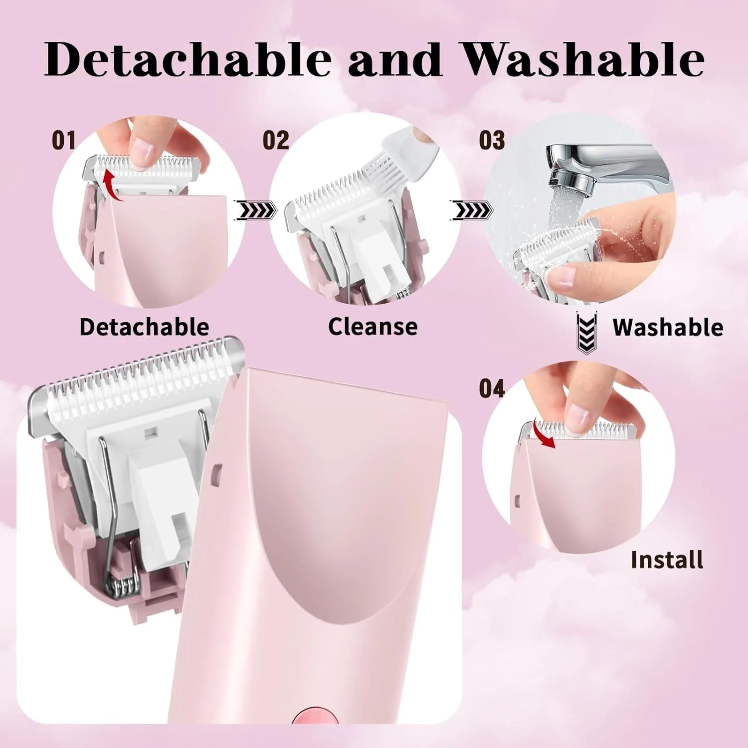 Bikini Trimmer for Women 2-in-1 Electric Razors image indicator(4)