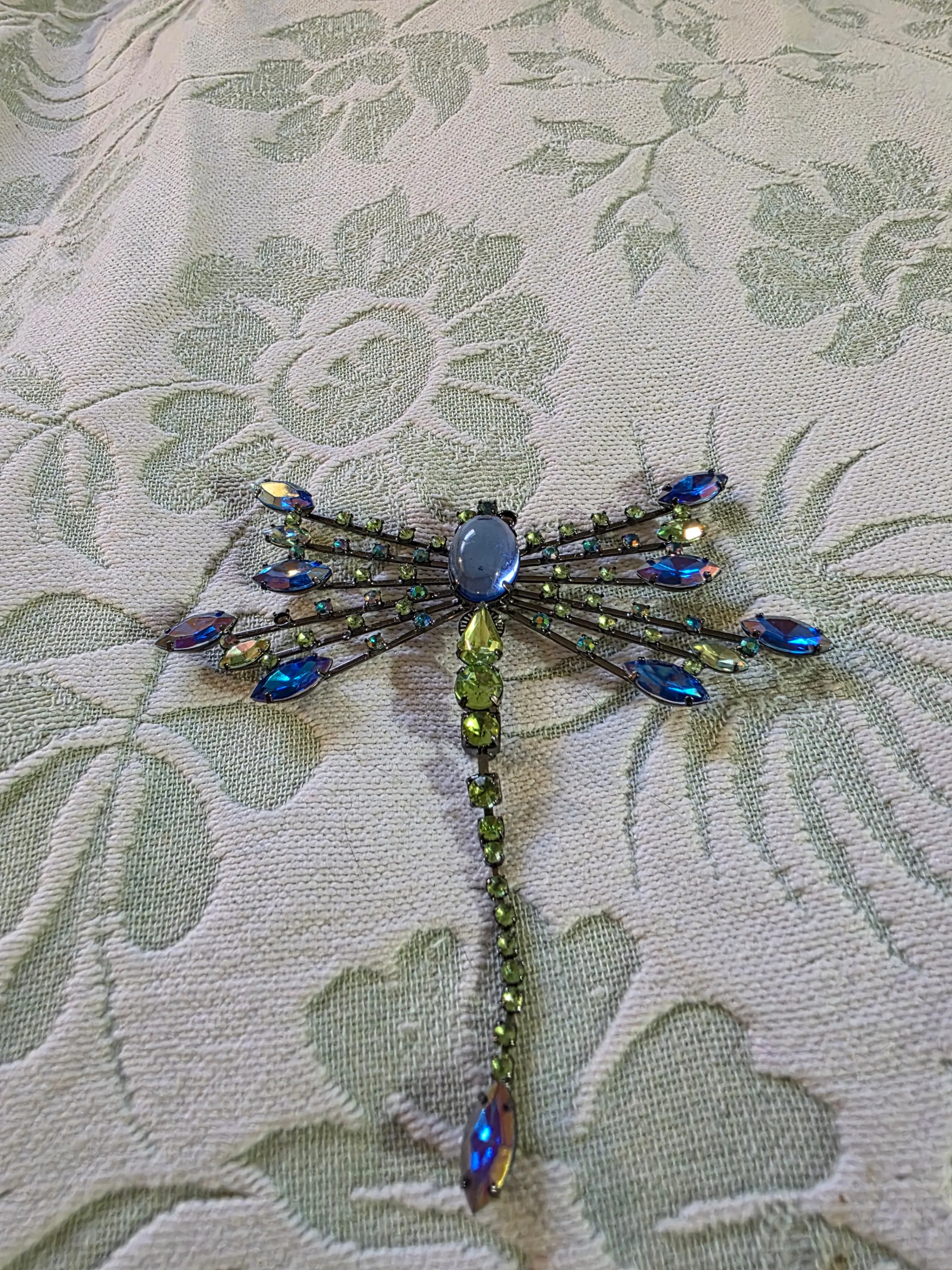 Dragonfly Brooch with Blue and Green Stones image indicator(4)