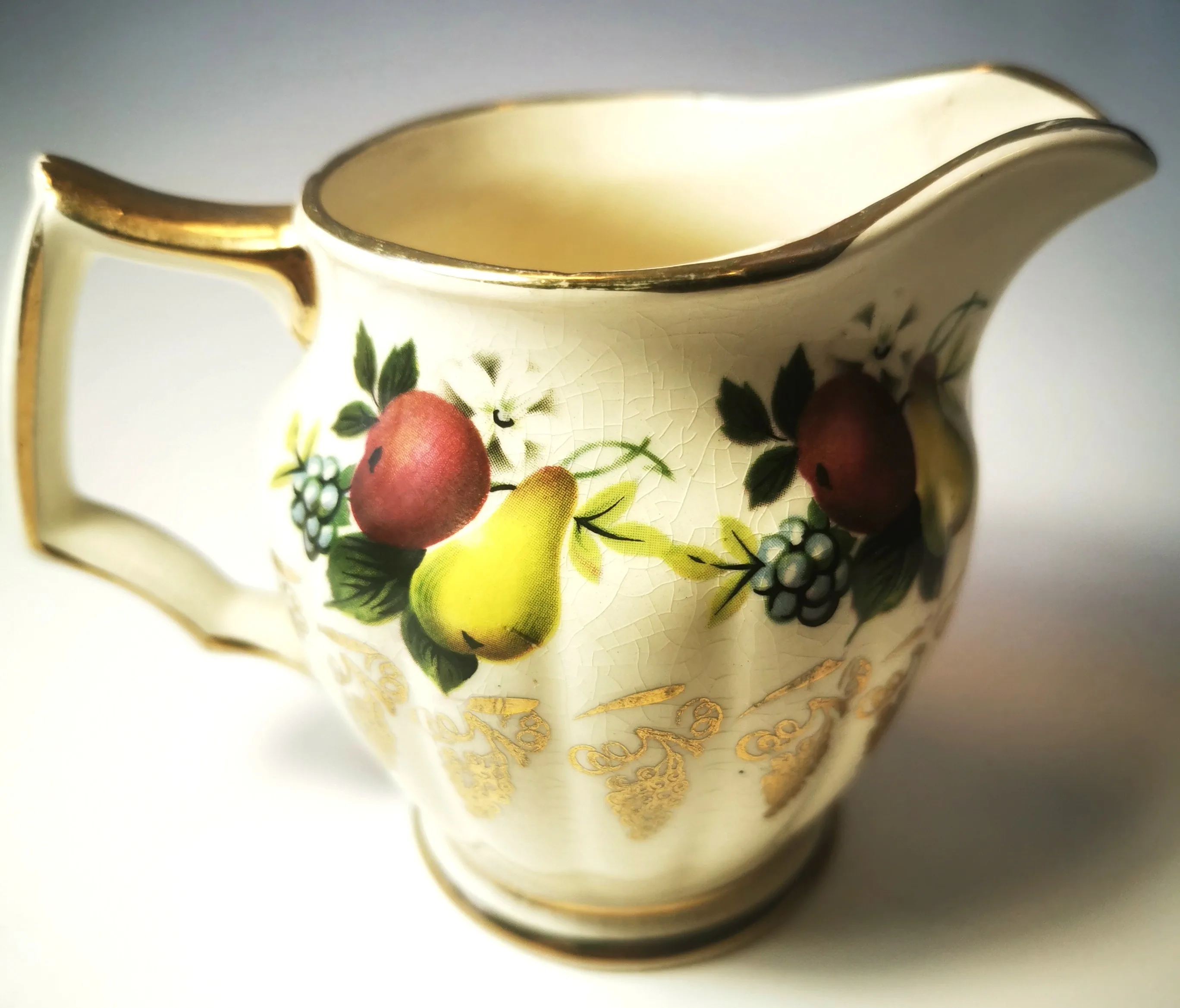 Creamer Sugar Bowl Set Fruit Sadler Engand Limited Edition 3426 image indicator(4)