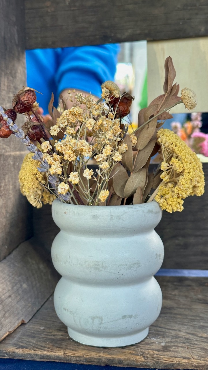 Bubble Vase with Dried Flowers
