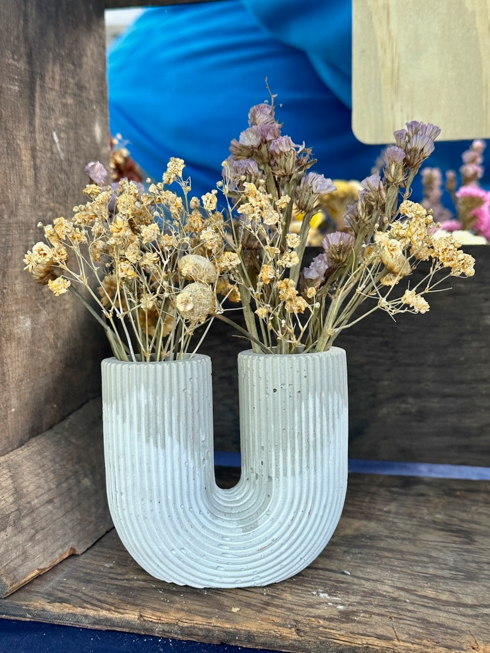 U Vase with Dried Flowers