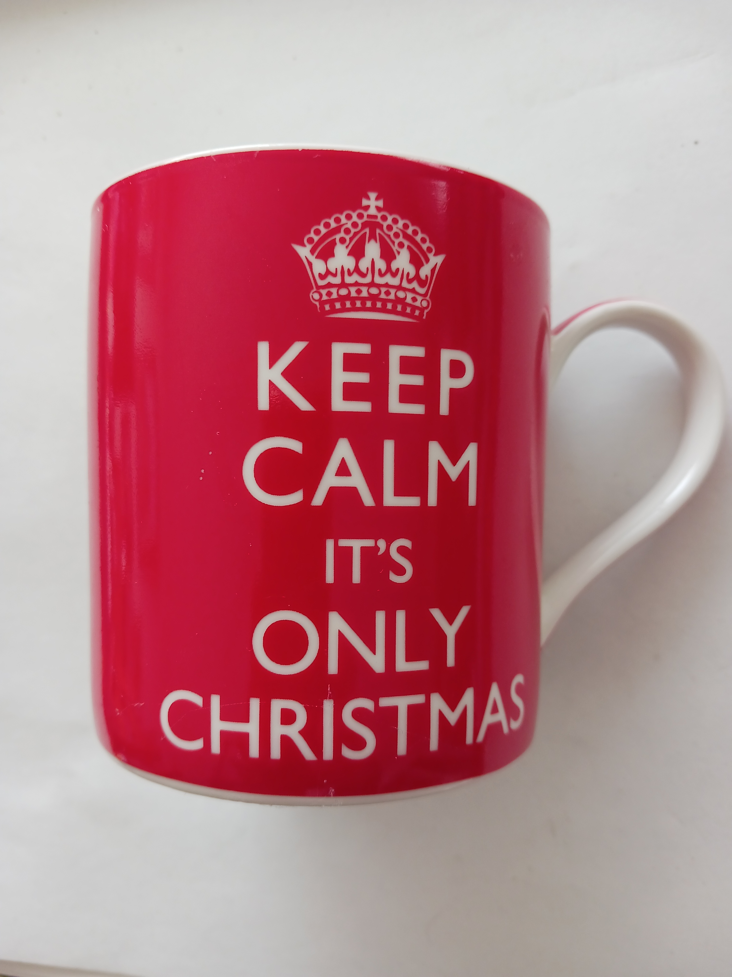 KEEP CALM IT'S ONLY CHRISTMAS Microwave Safe Fine China Mug