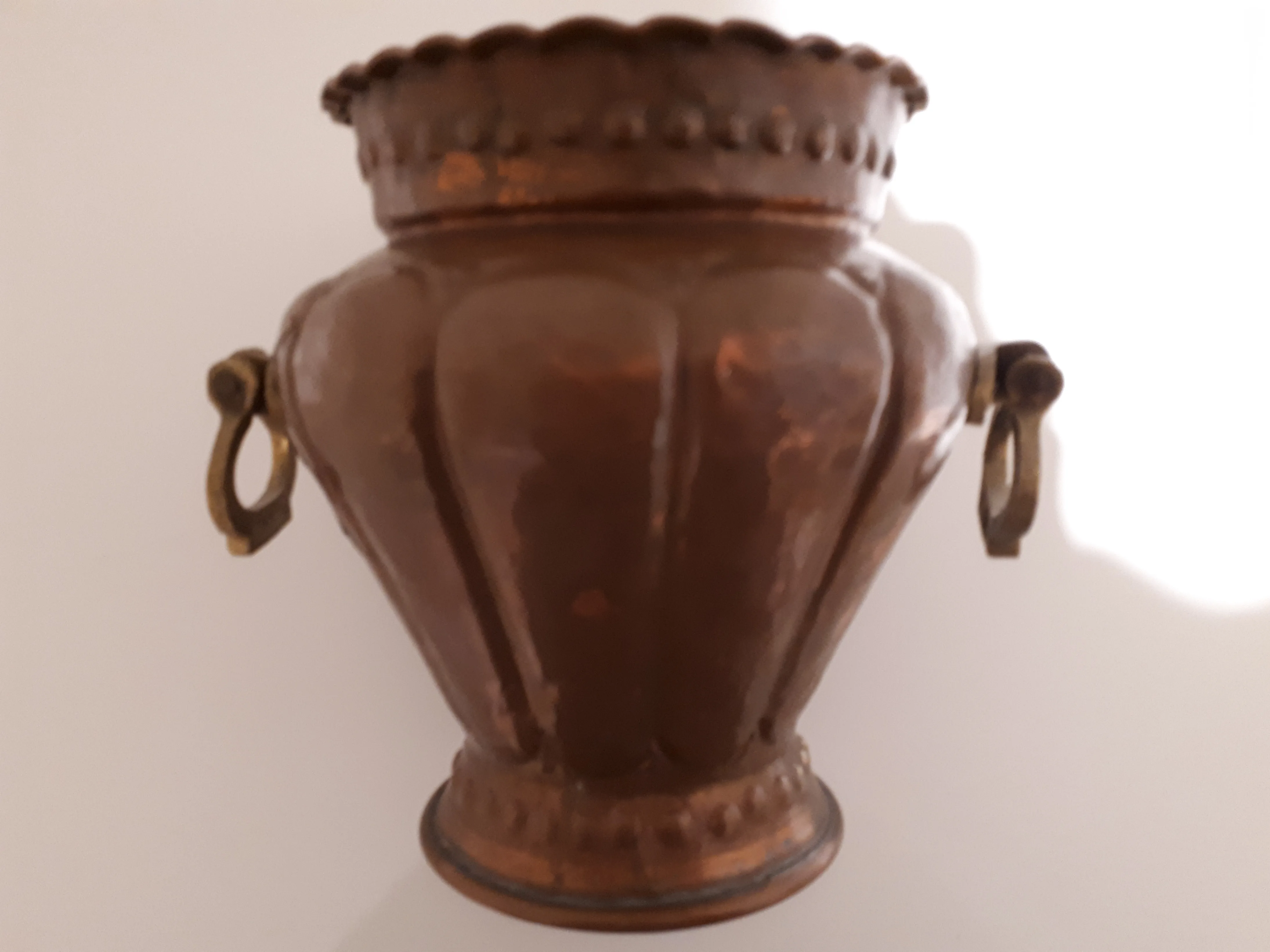 Antique Austrian Copper Urn/Decorative Vase, 6.25"H