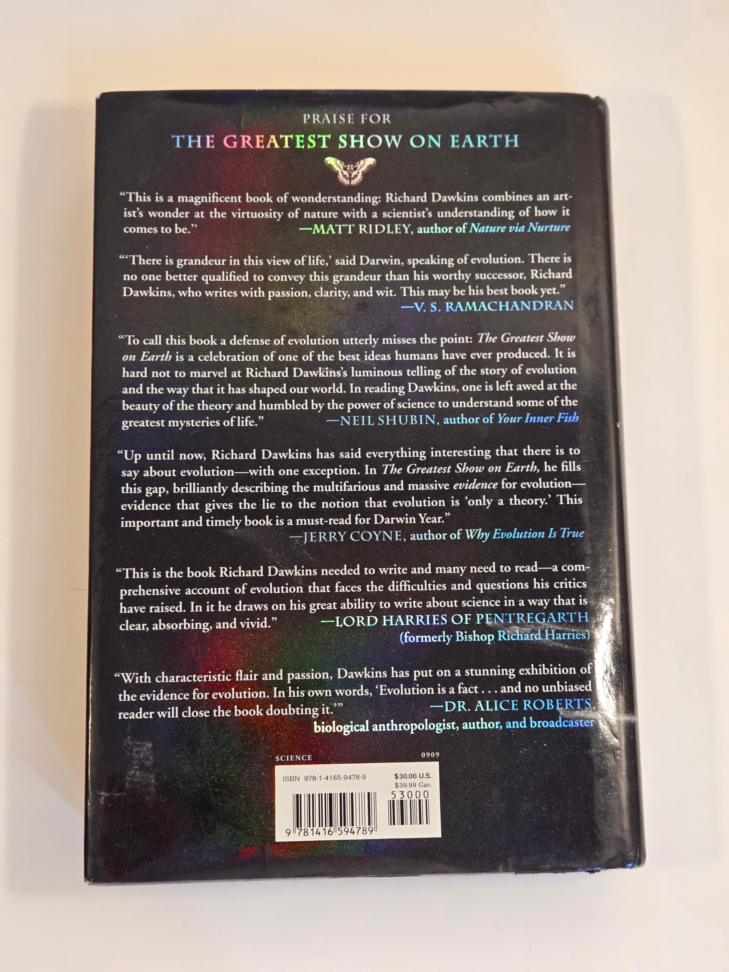 Richard Dawkins – The Greatest Show on Earth, HC 2009 - photo 2