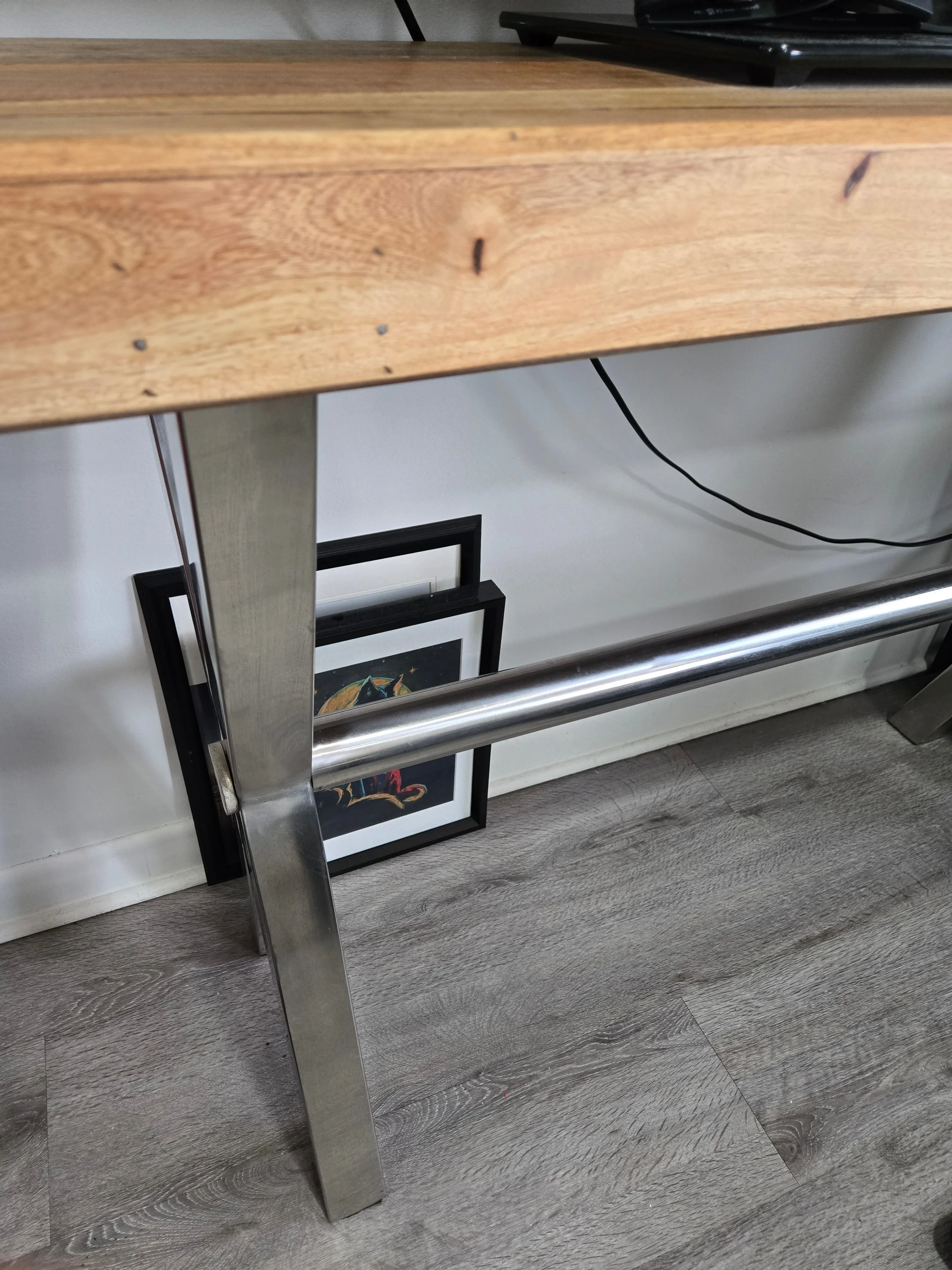 Modern TV Stand – Solid Wood Top, Metal Frame image indicator(3)